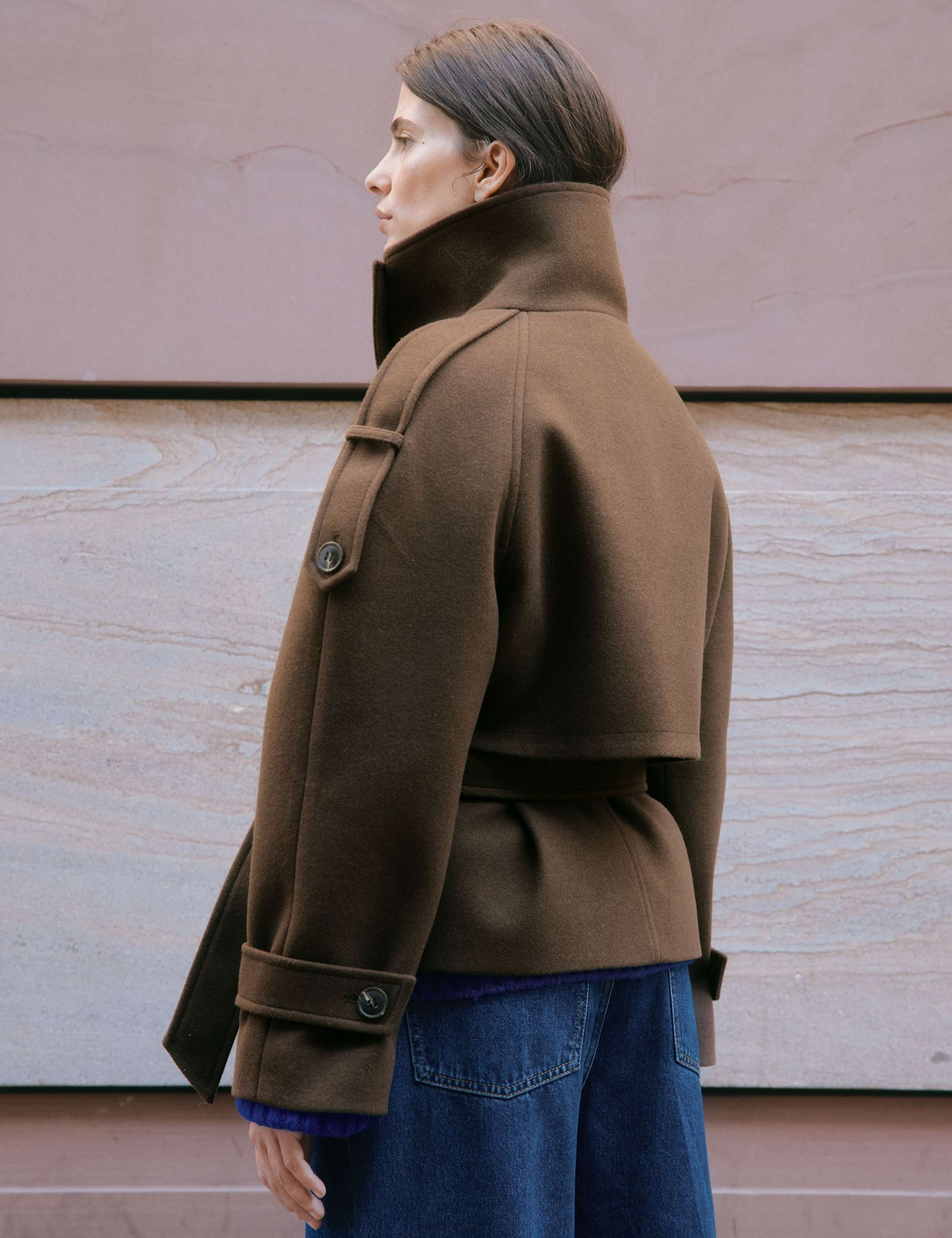 Funnel Neck Belted Short Jacket 5 of 7