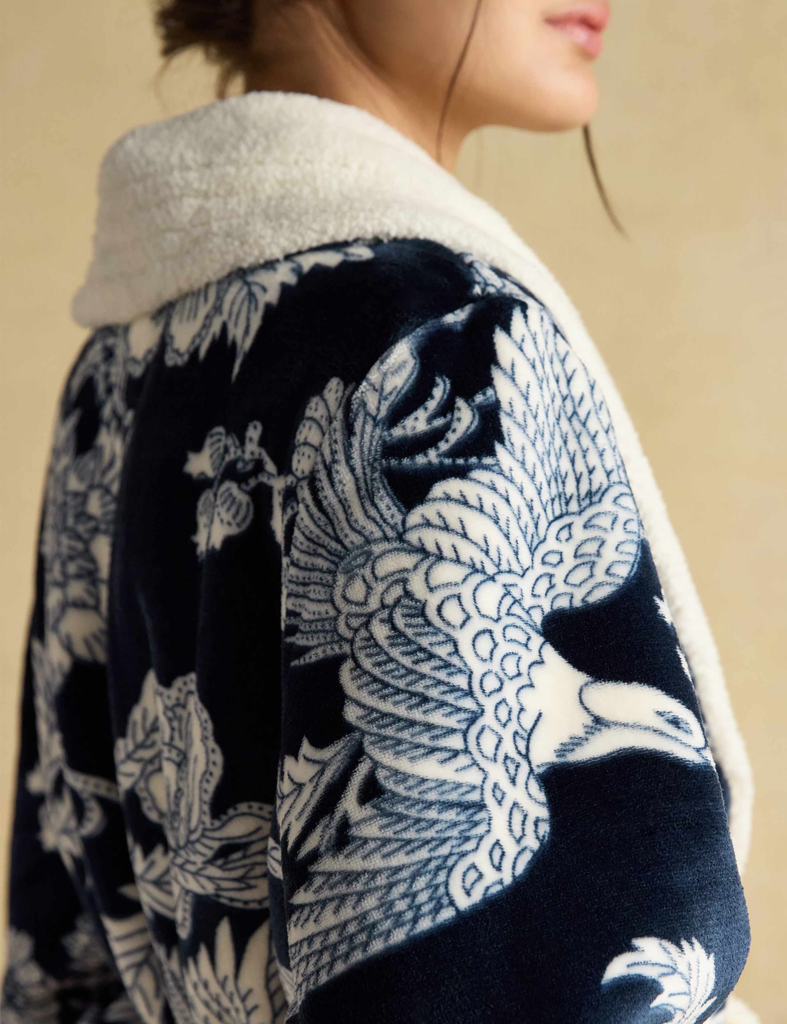 Fleece Floral Dressing Gown 2 of 6