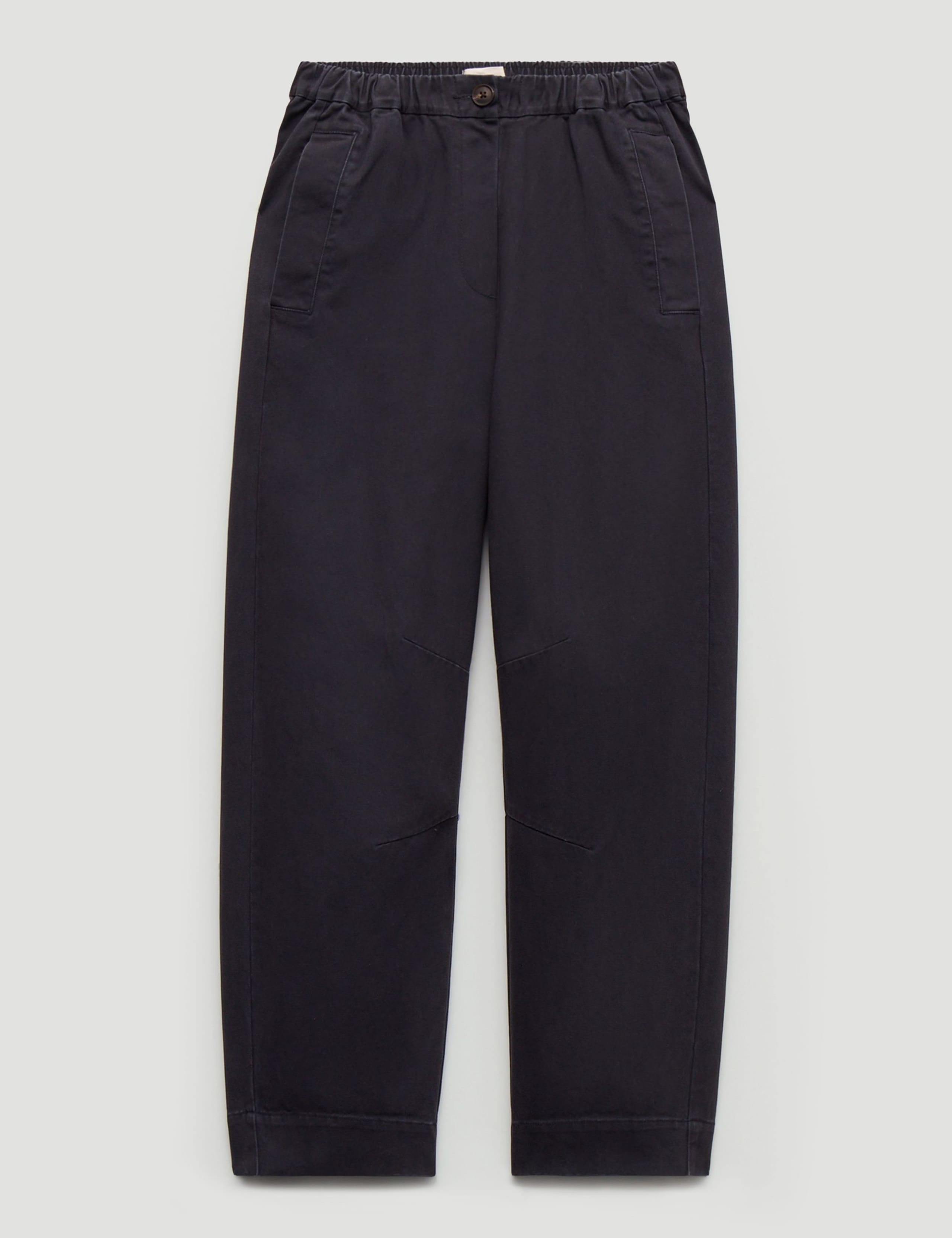 Pure Cotton Barrel Leg Cropped Trousers 2 of 5