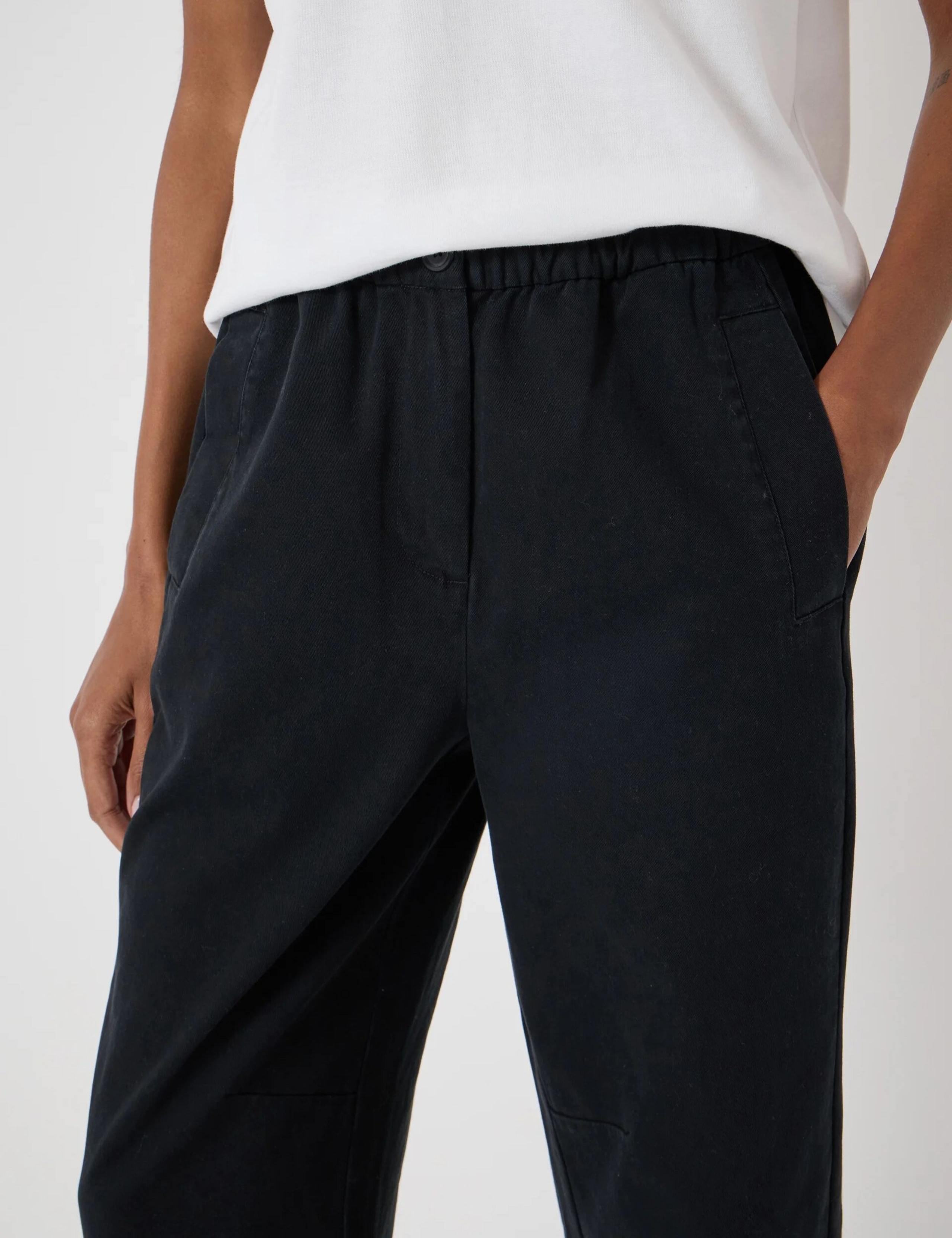 Pure Cotton Barrel Leg Cropped Trousers 5 of 5