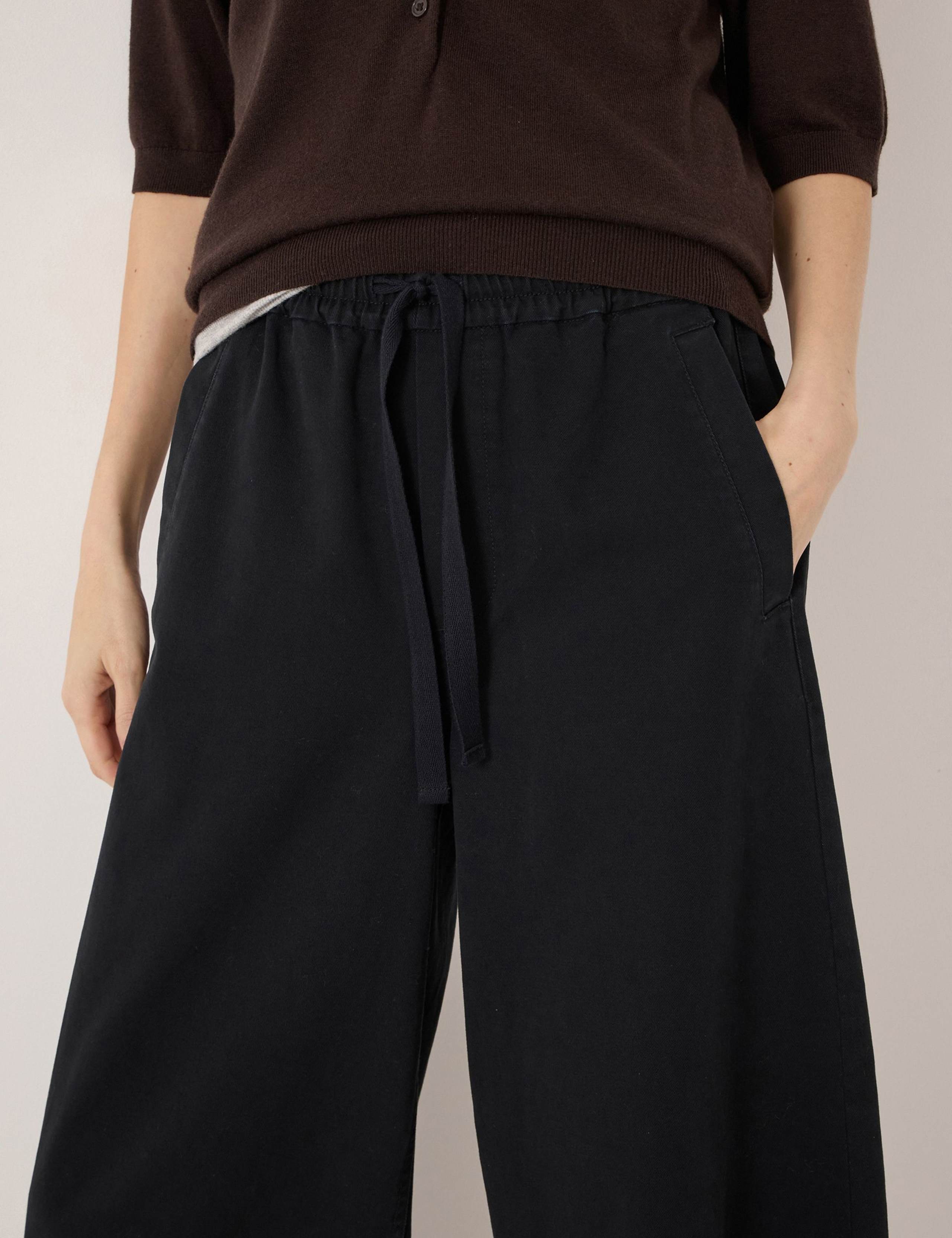 Pure Cotton Pull On Barrel Leg Trousers 5 of 5