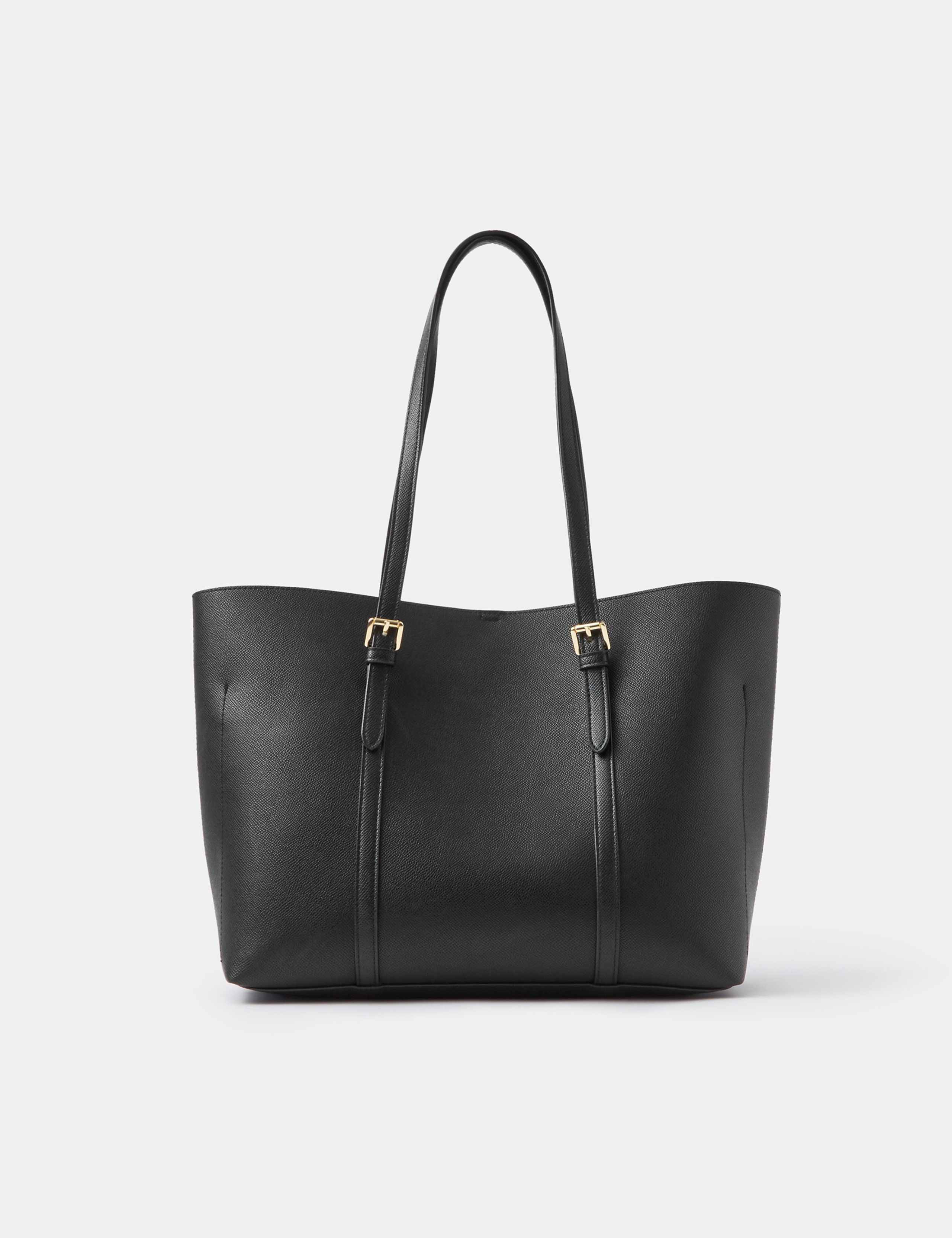 Faux Leather Top Handle Tote Bag 1 of 6