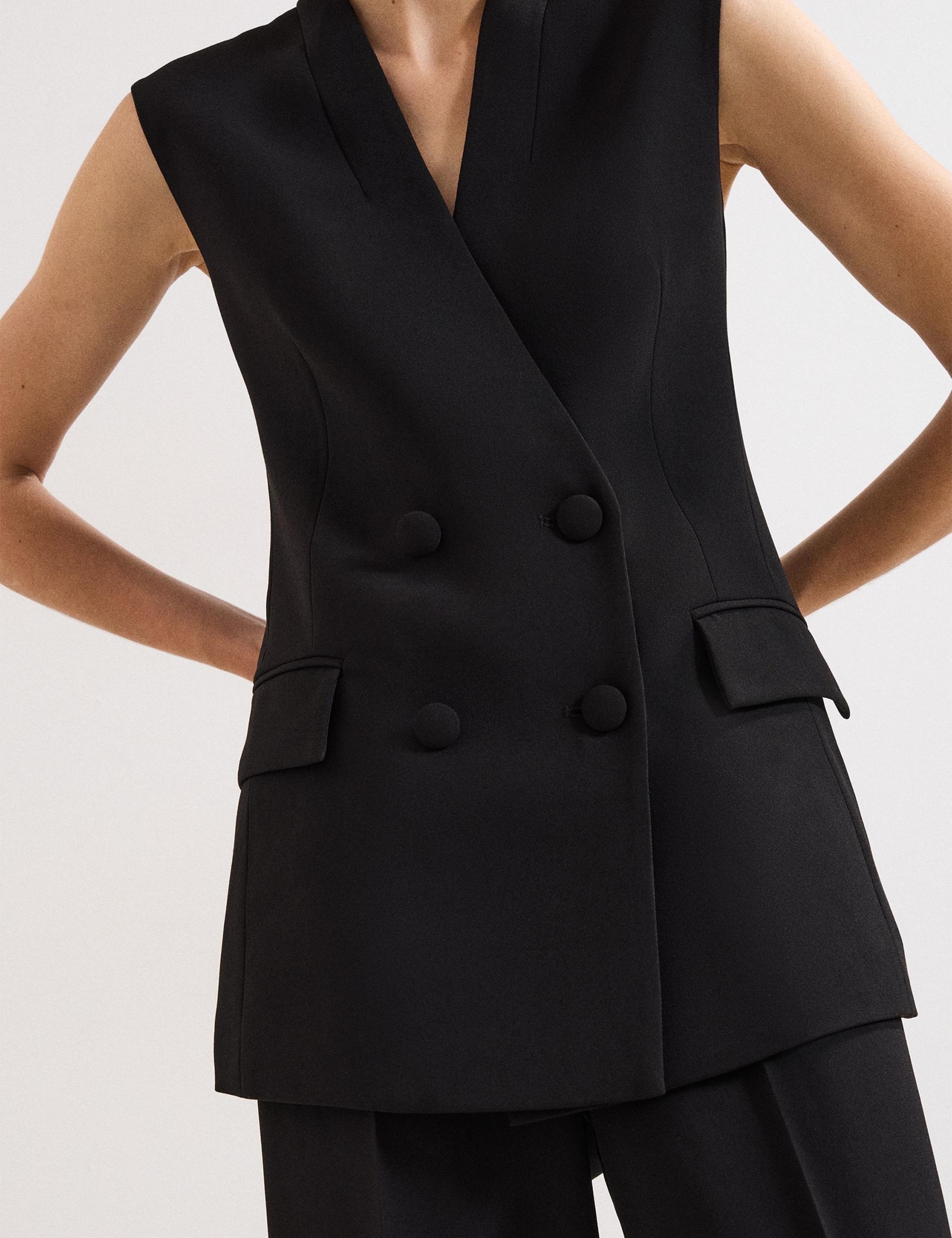 V-Neck Back Bow Double Breasted Waistcoat 6 of 6