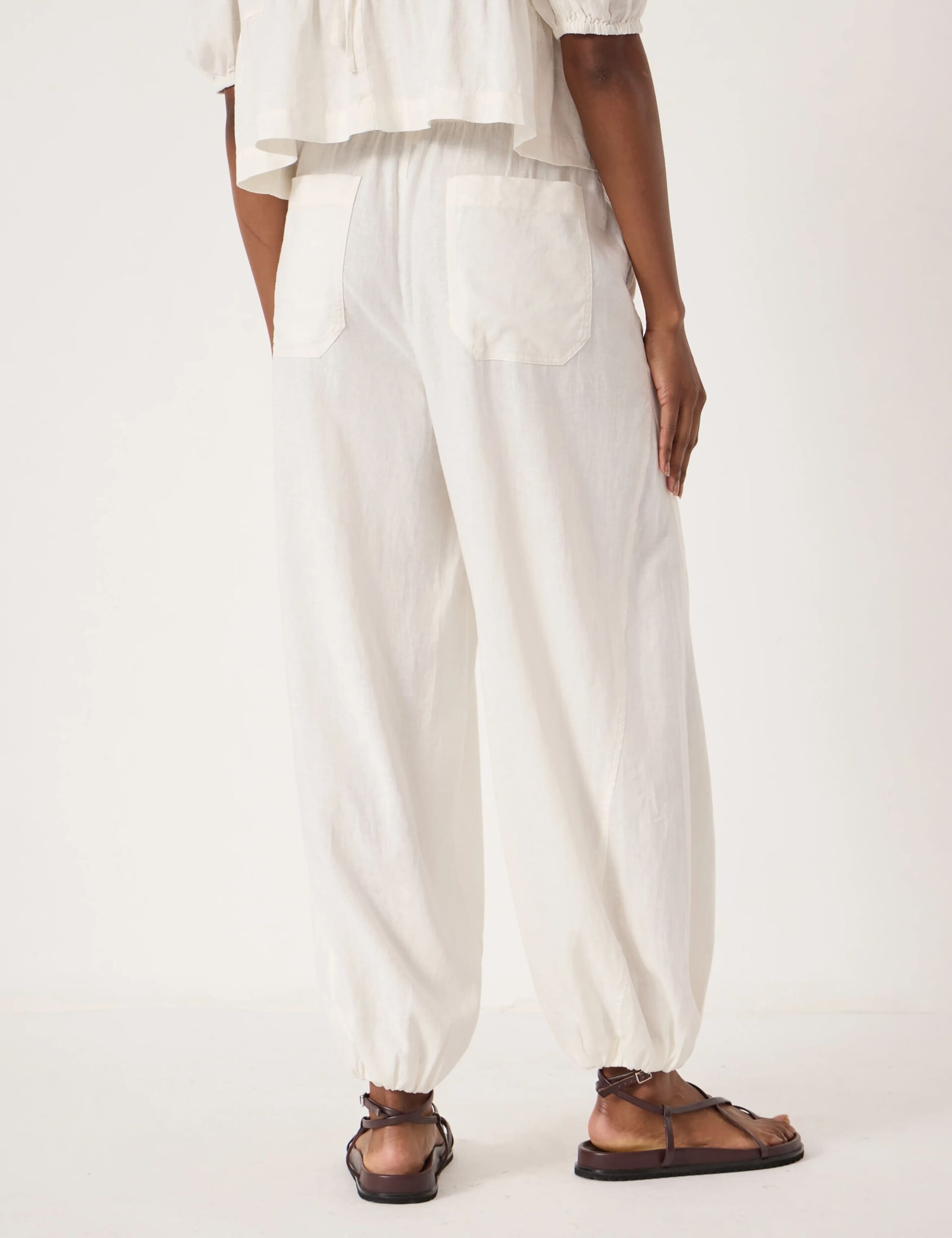 Linen Rich Barrel Leg Beach Trousers 4 of 5