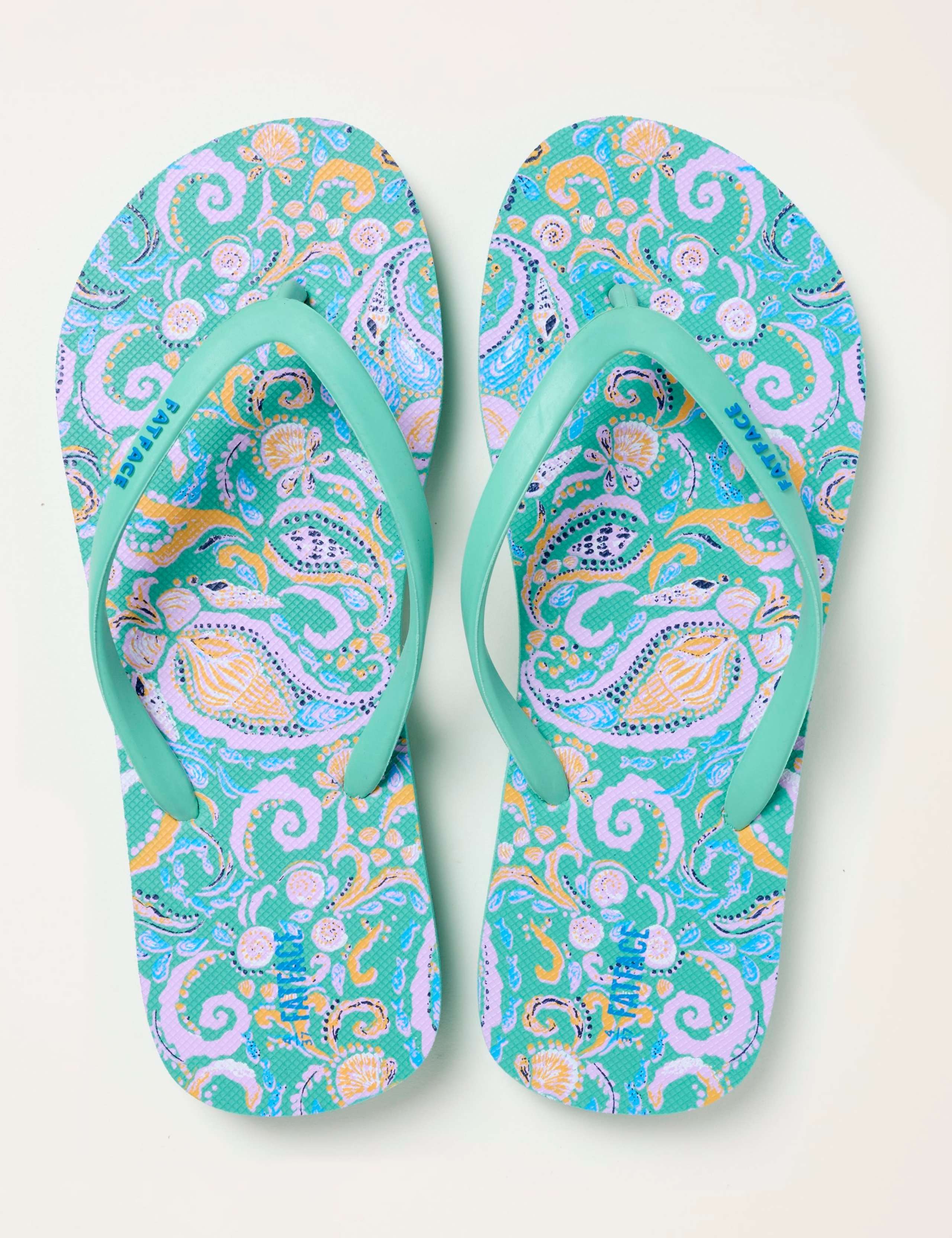 Printed Flat Flip Flops 1 of 4