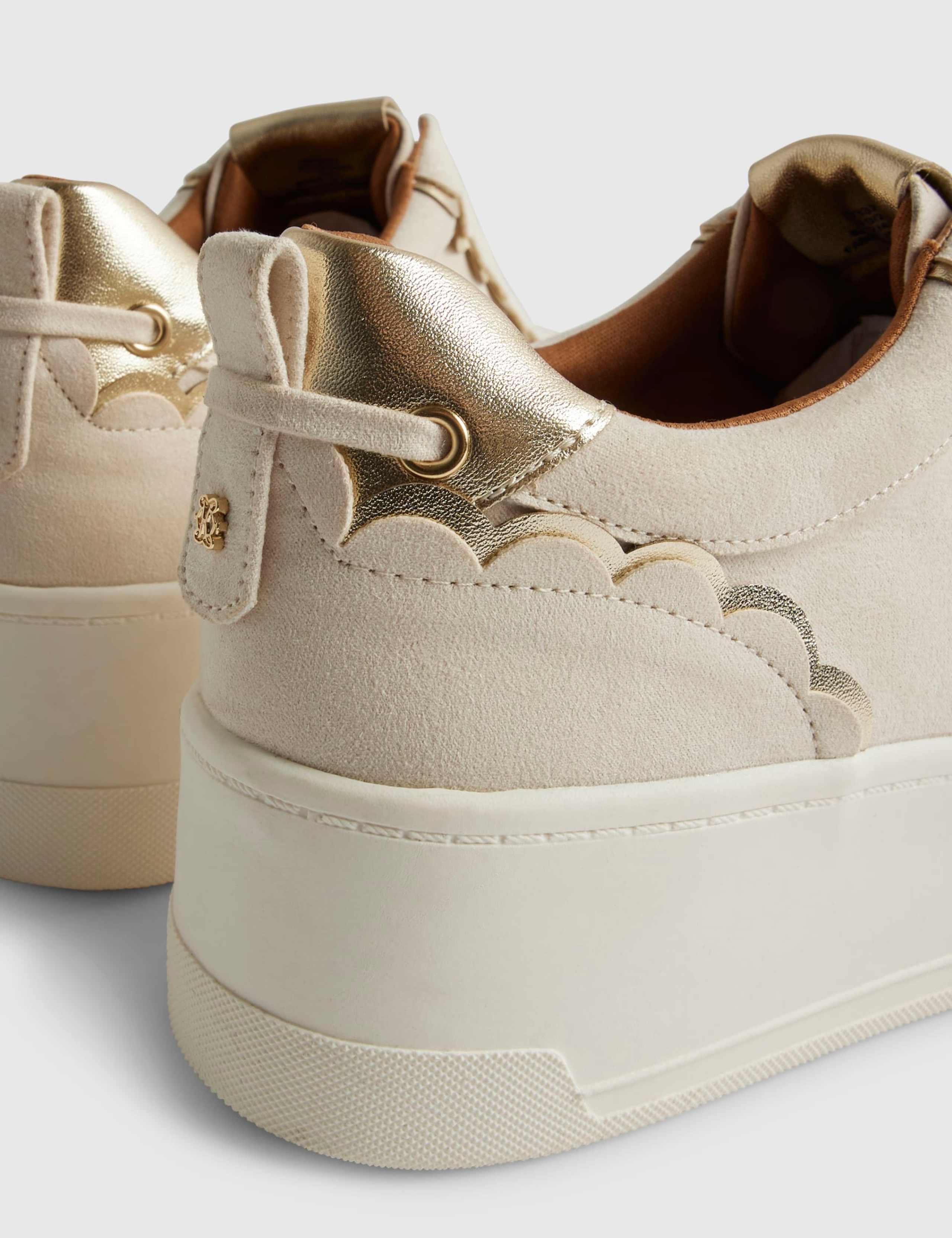 Metallic Scallop Trim Slip On Flatform Trainers 2 of 5