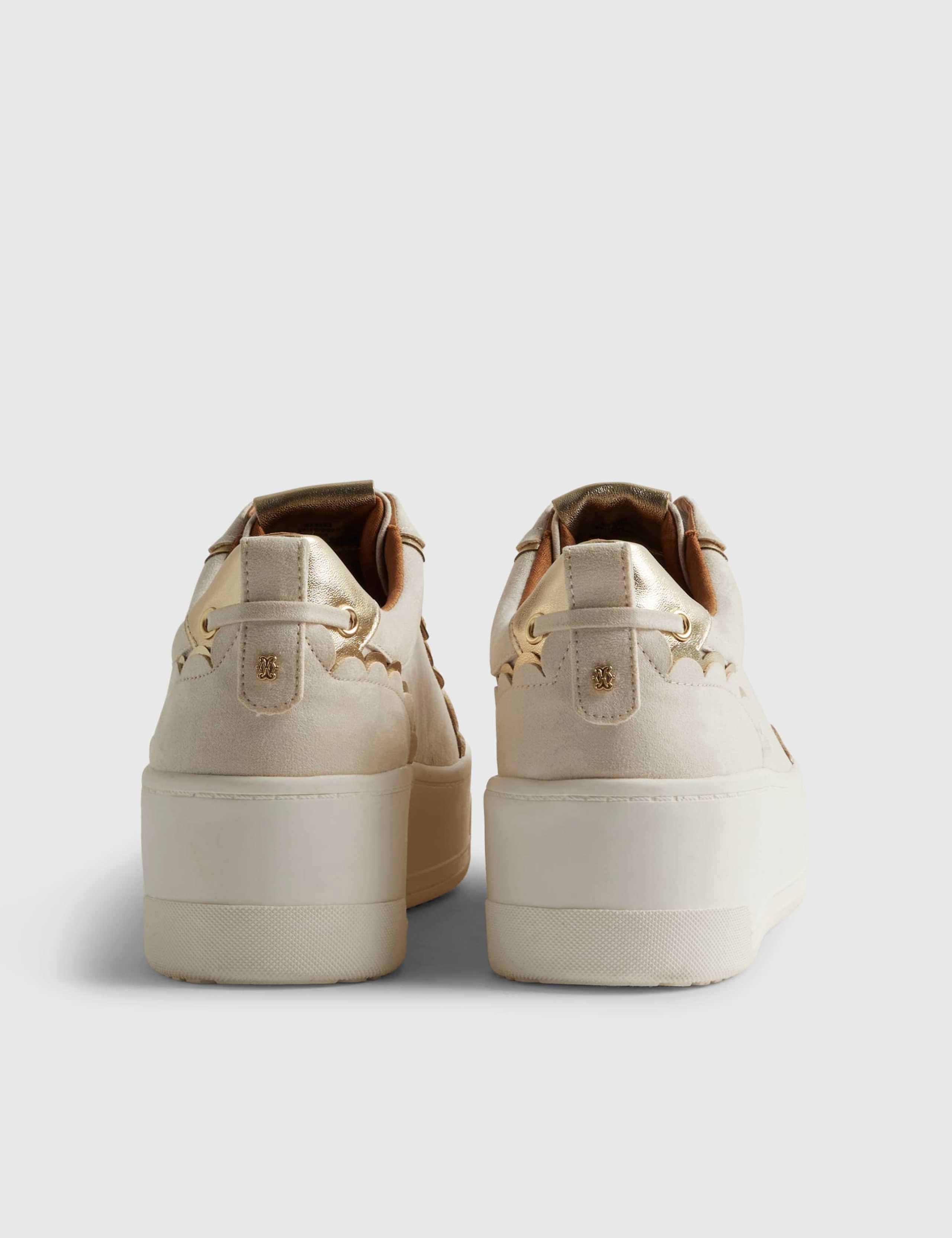 Metallic Scallop Trim Slip On Flatform Trainers 4 of 5
