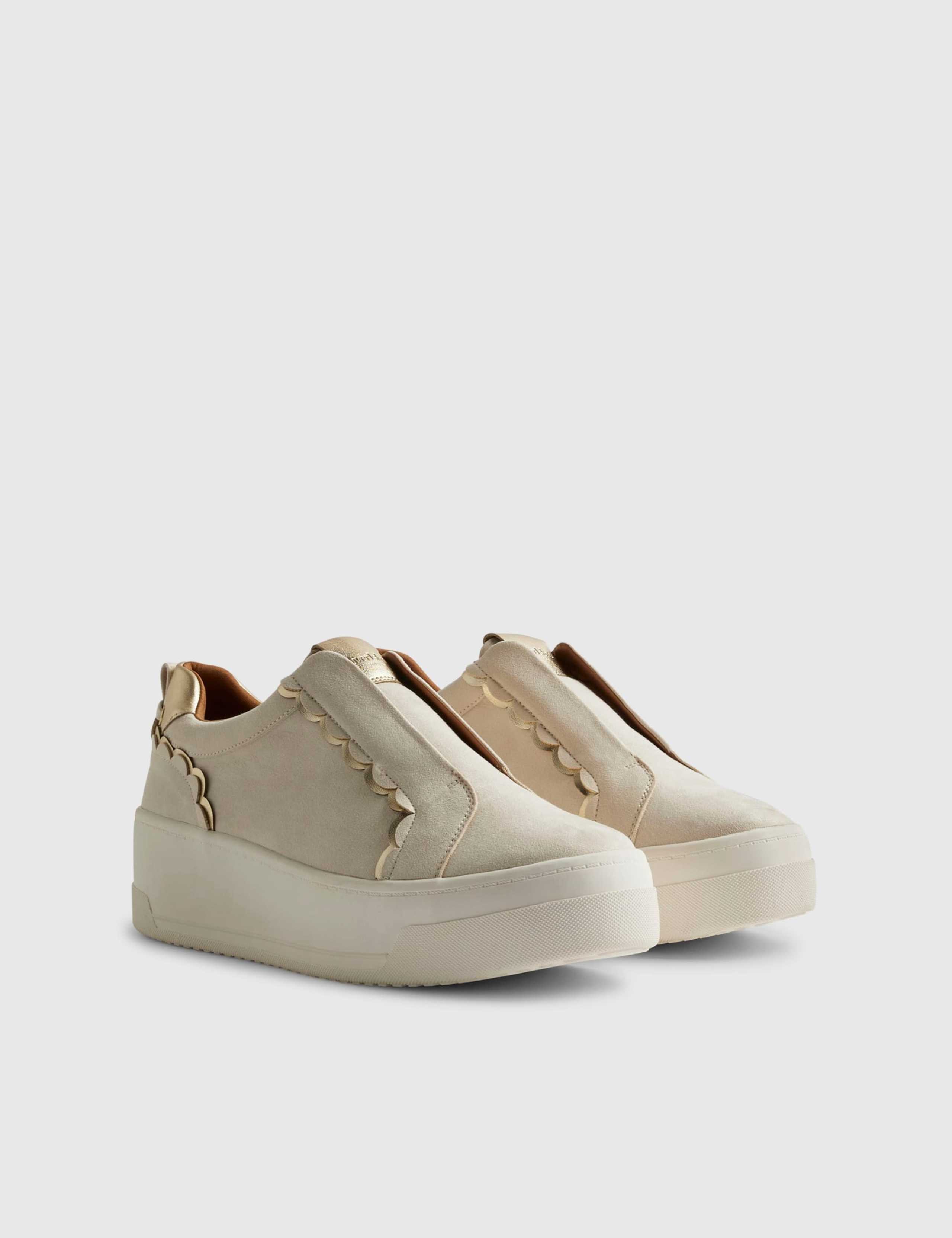 Metallic Scallop Trim Slip On Flatform Trainers 5 of 5