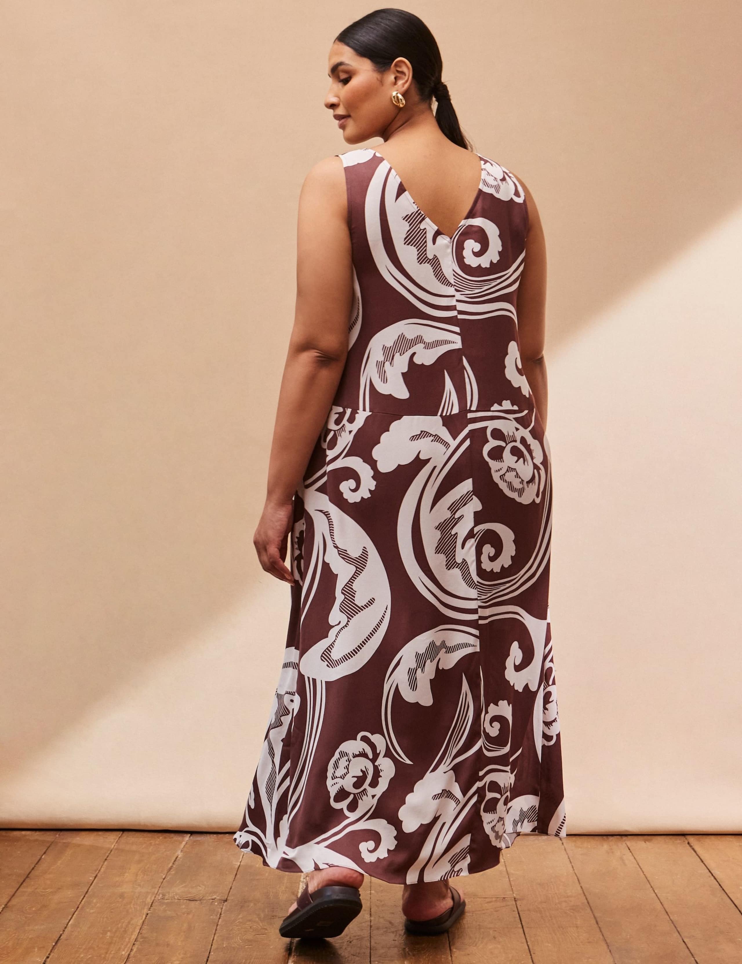 Paisley V-Neck Maxi Swing Dress 4 of 4