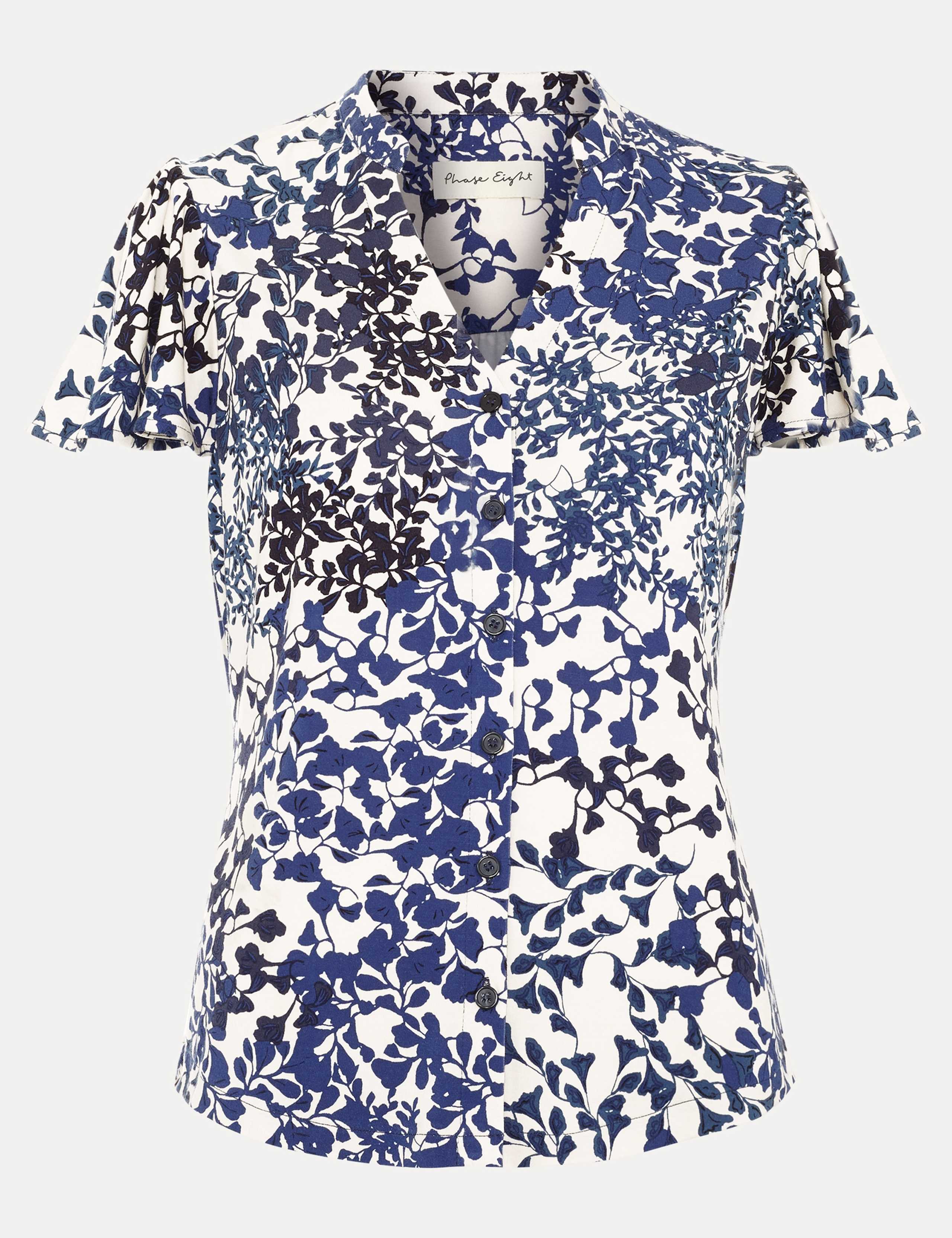 Jersey Floral Notch Neck Blouse 2 of 6