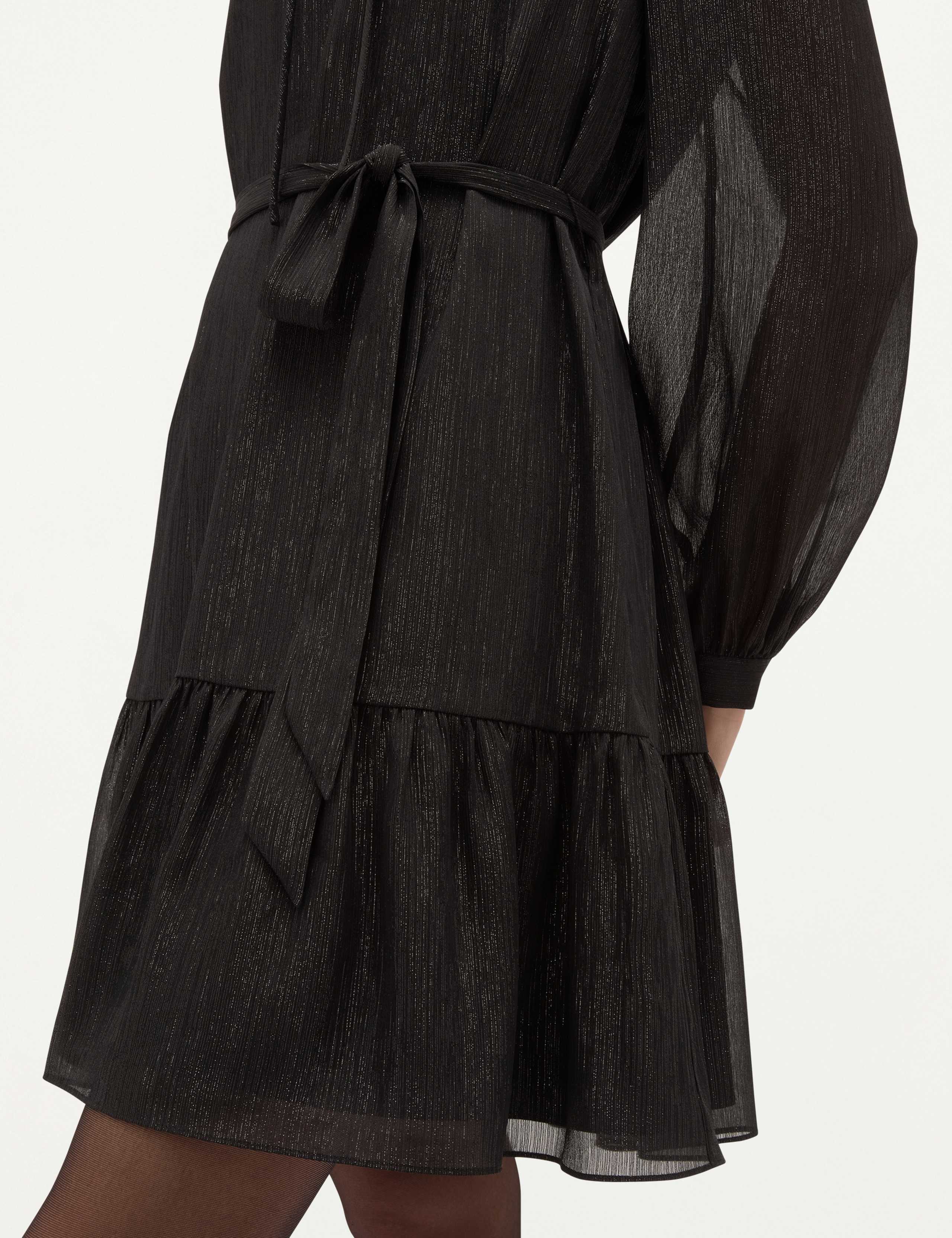 Textured Crew Neck Long Sleeve Mini Dress 5 of 7