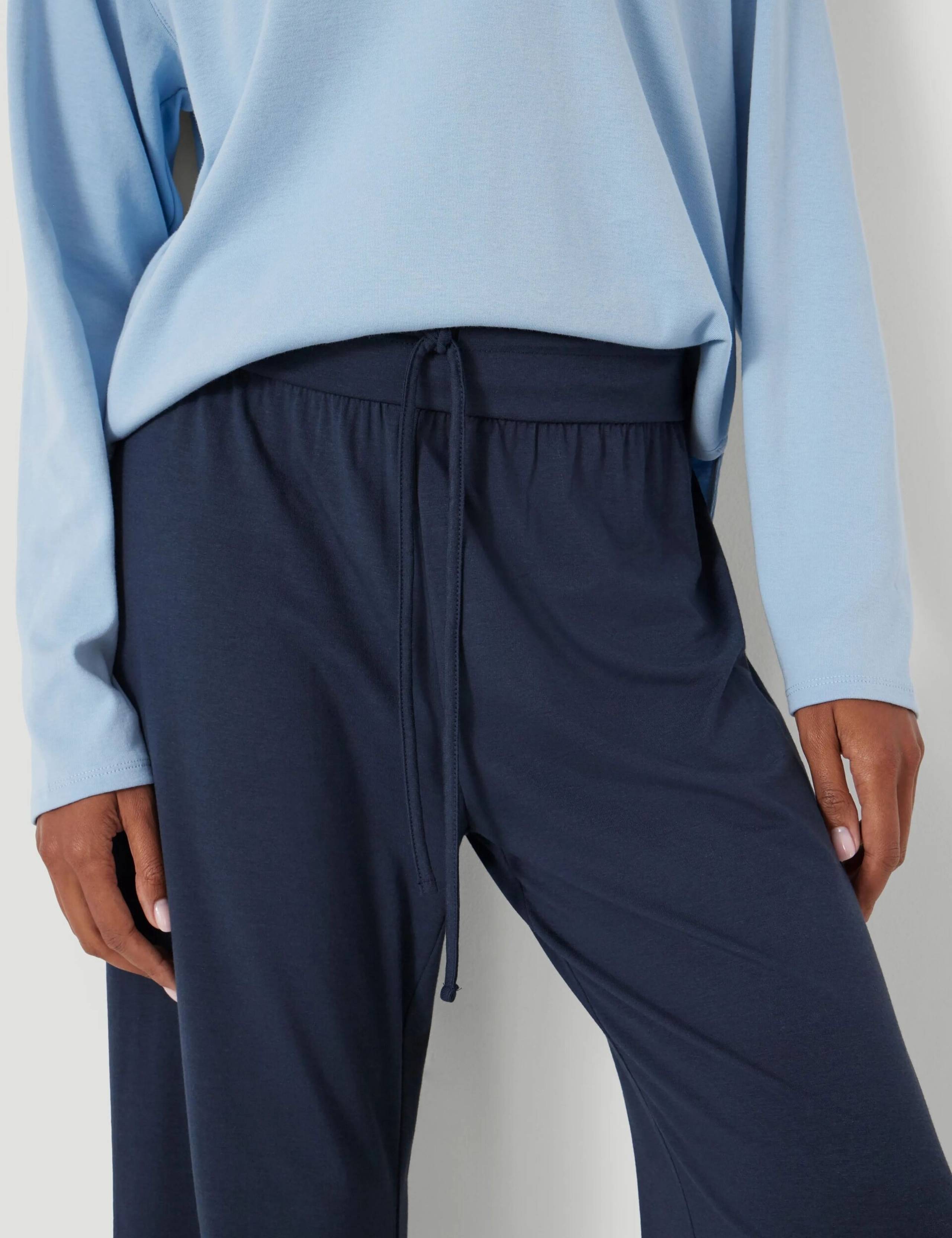 Modal Blend Drawstring Wide Leg Joggers 2 of 4