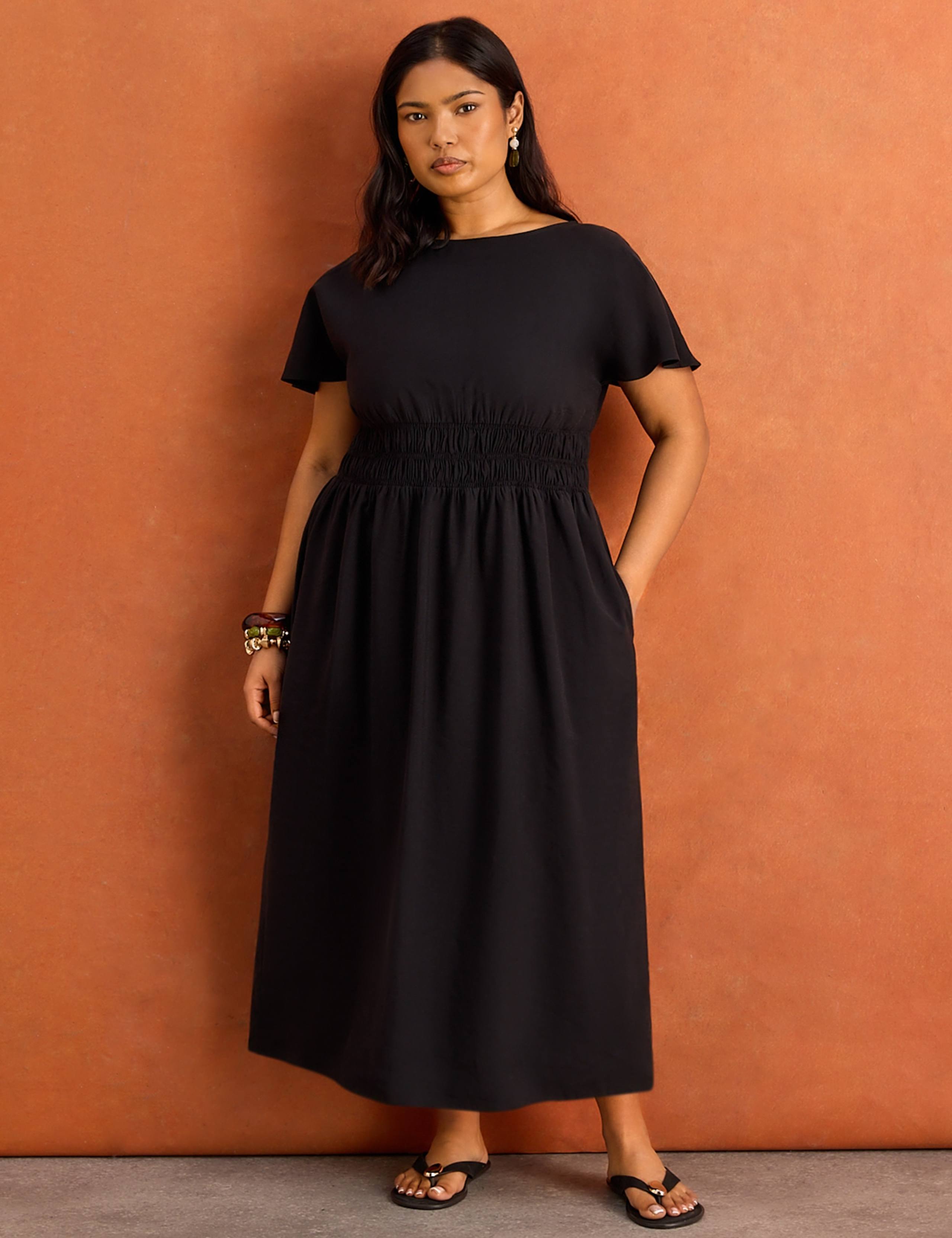 Slash Neck Midaxi Waisted Dress 3 of 5