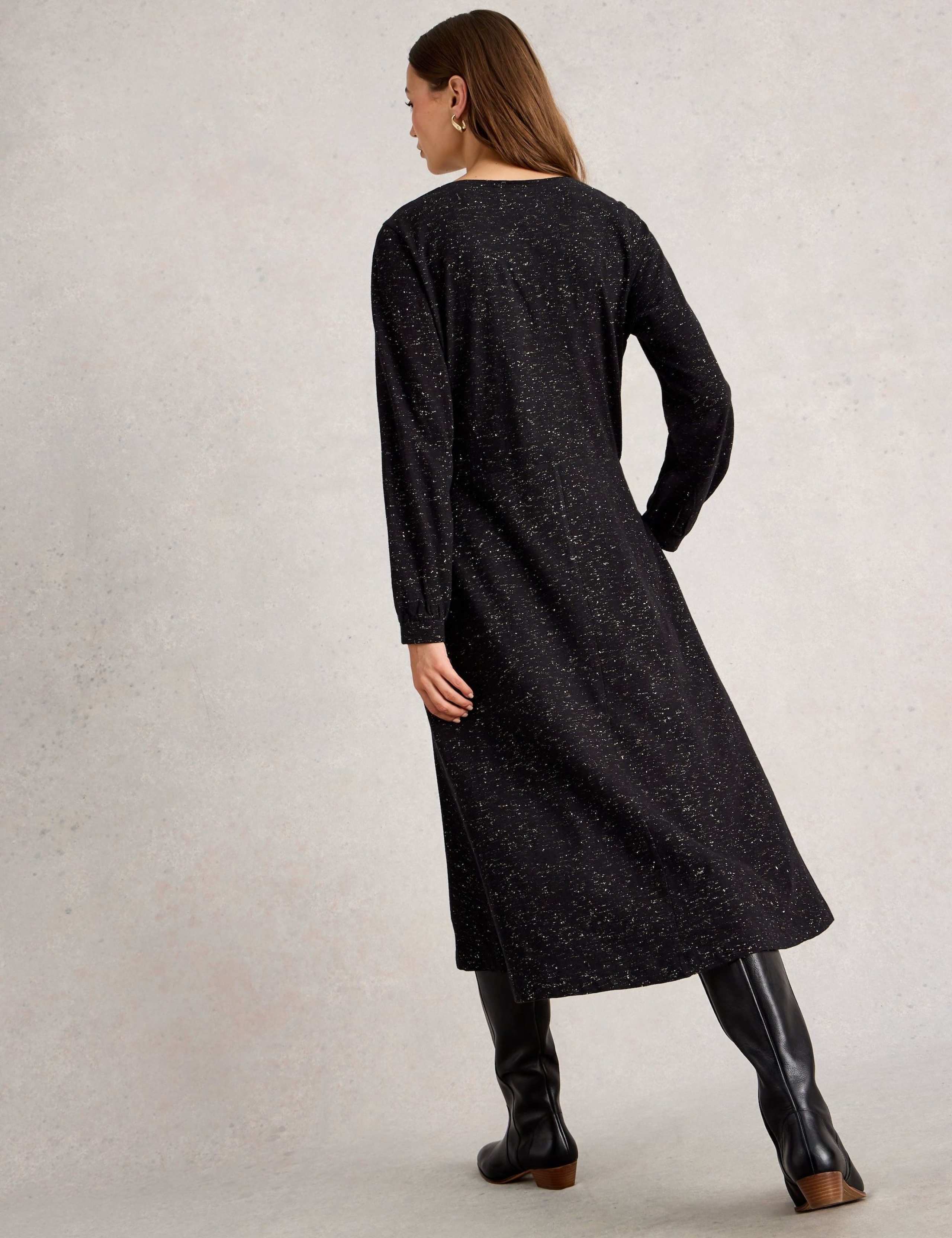 Cotton Rich Jersey Sparkle V-Neck ea Dress 4 of 6