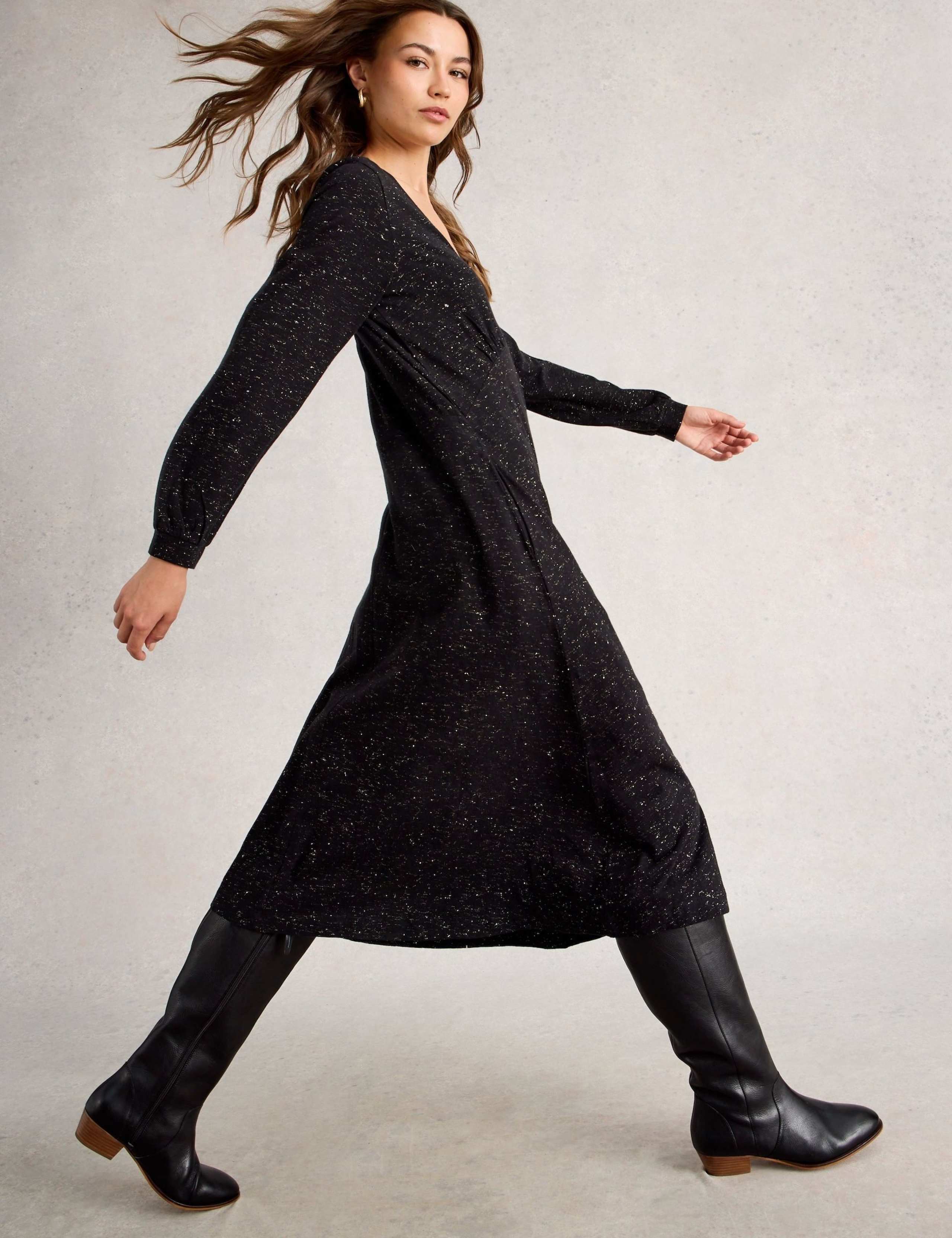 Cotton Rich Jersey Sparkle V-Neck ea Dress 5 of 6