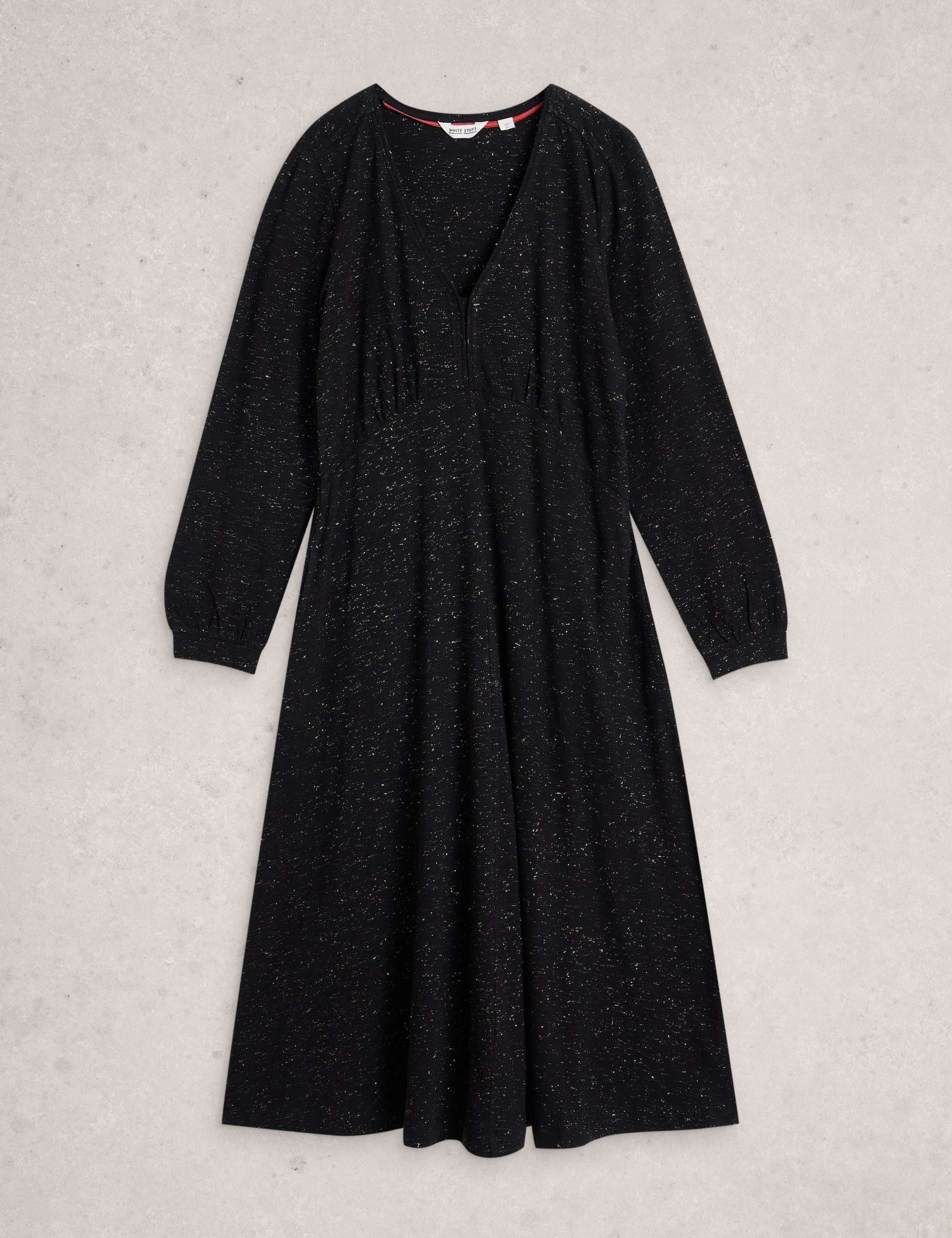 Cotton Rich Jersey Sparkle V-Neck ea Dress 2 of 6