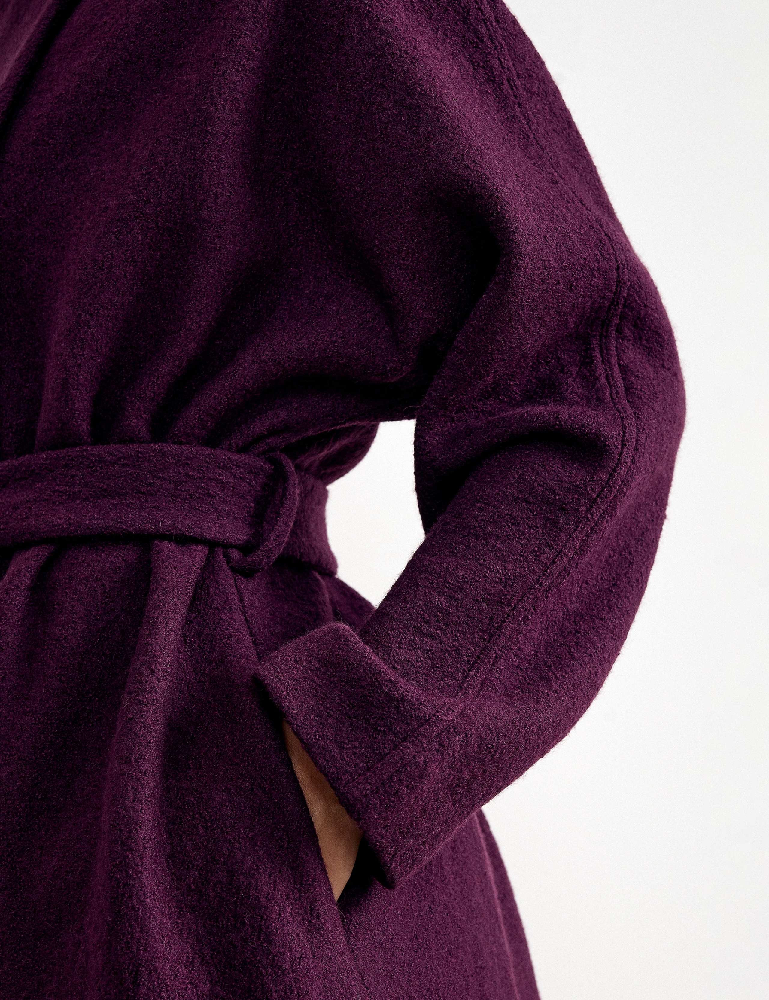 Wool Blend Belted Funnel Neck Coat 5 of 9