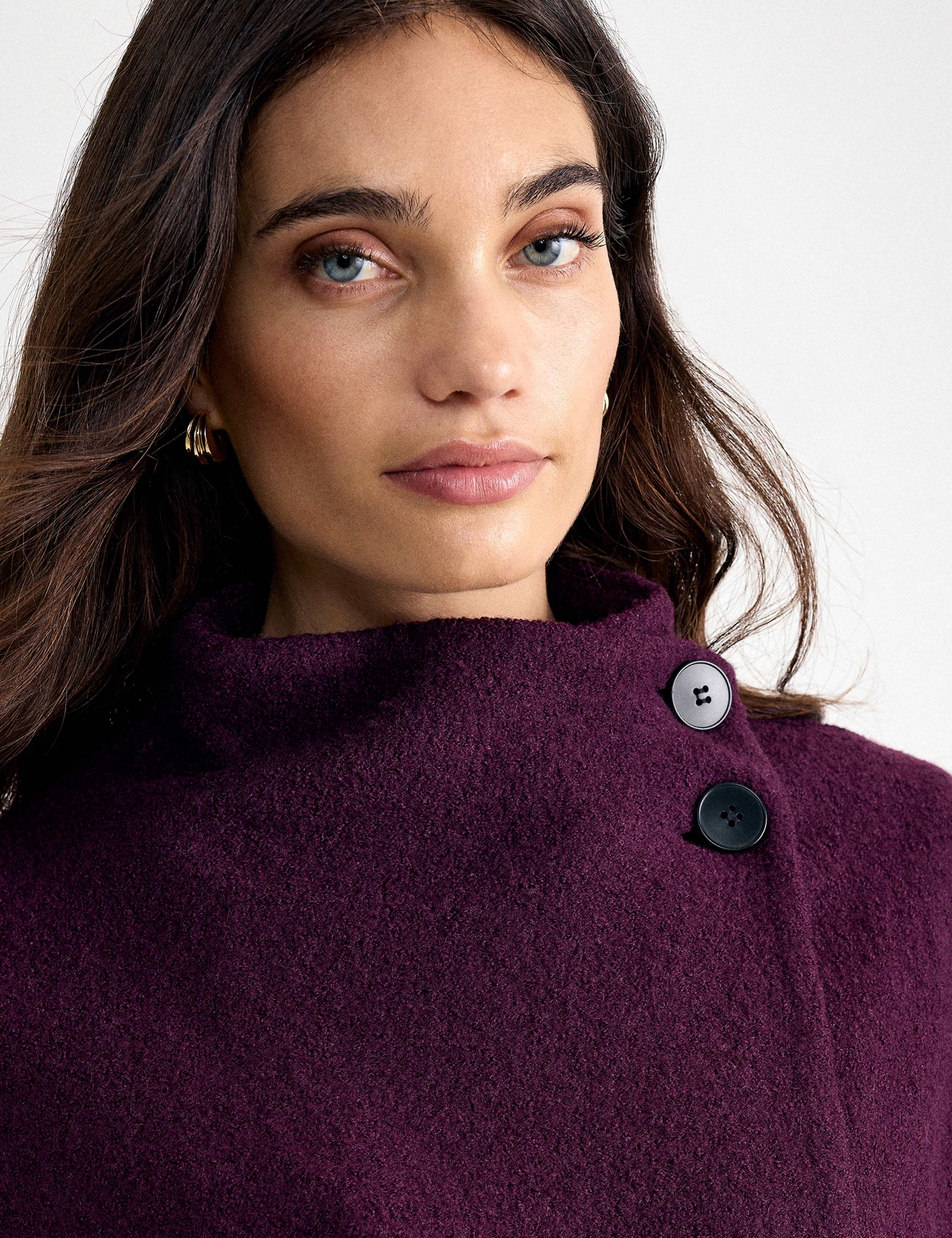 Wool Blend Belted Funnel Neck Coat 9 of 9