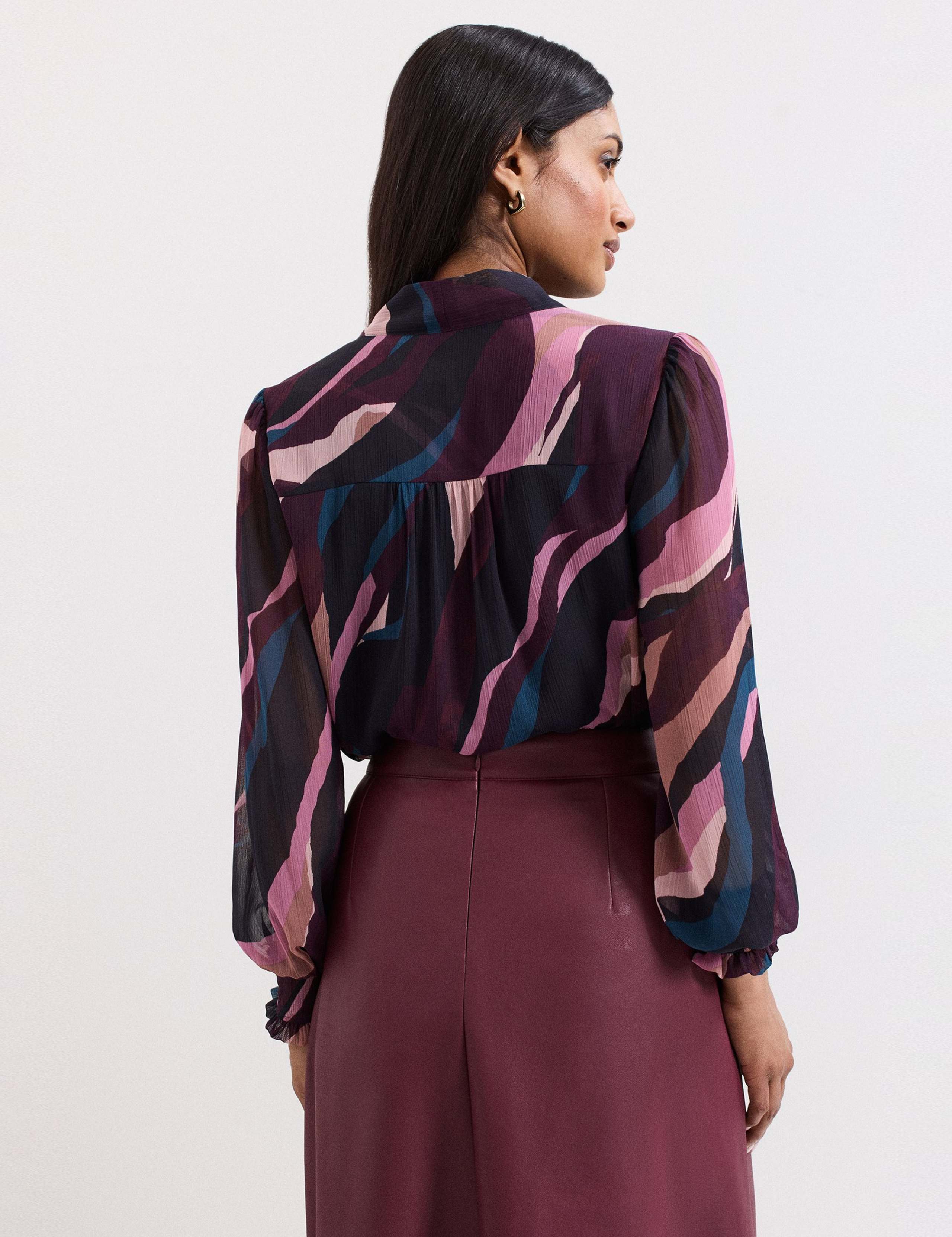 Striped Tie Neck Blouse 6 of 8