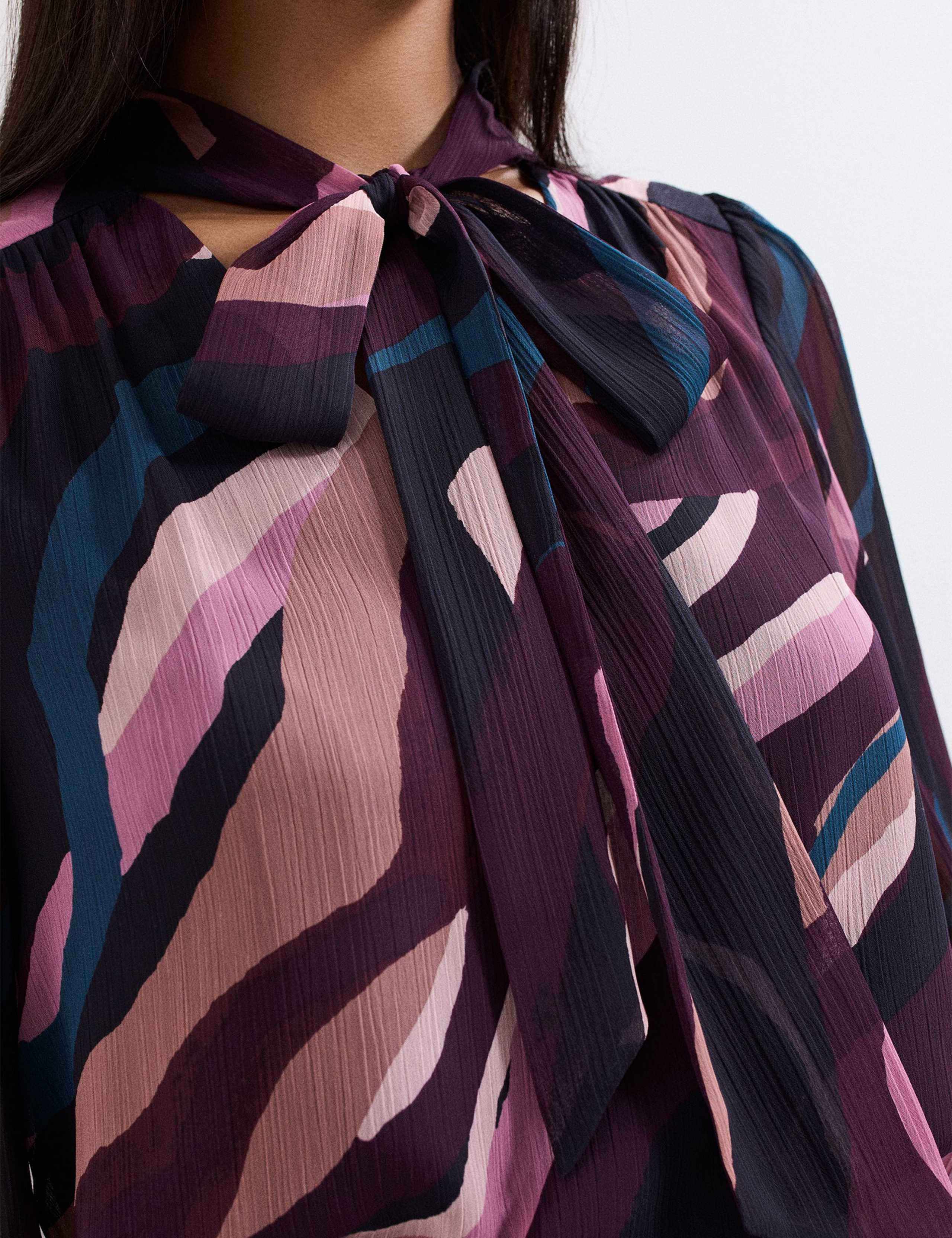 Striped Tie Neck Blouse 8 of 8