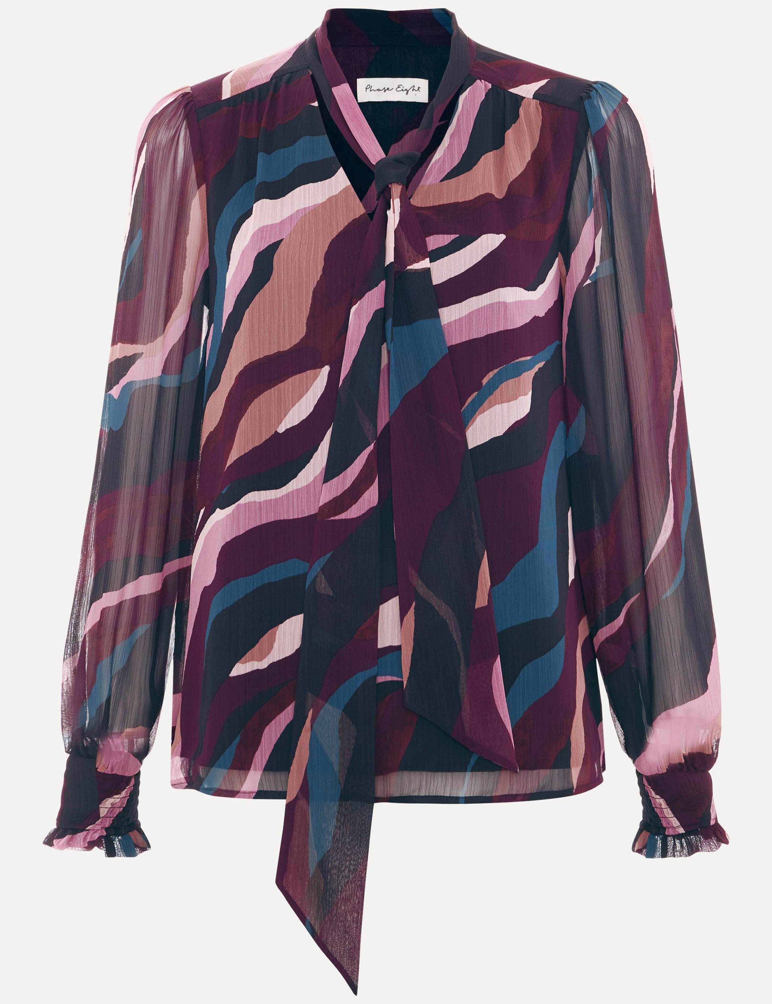 Striped Tie Neck Blouse 2 of 8