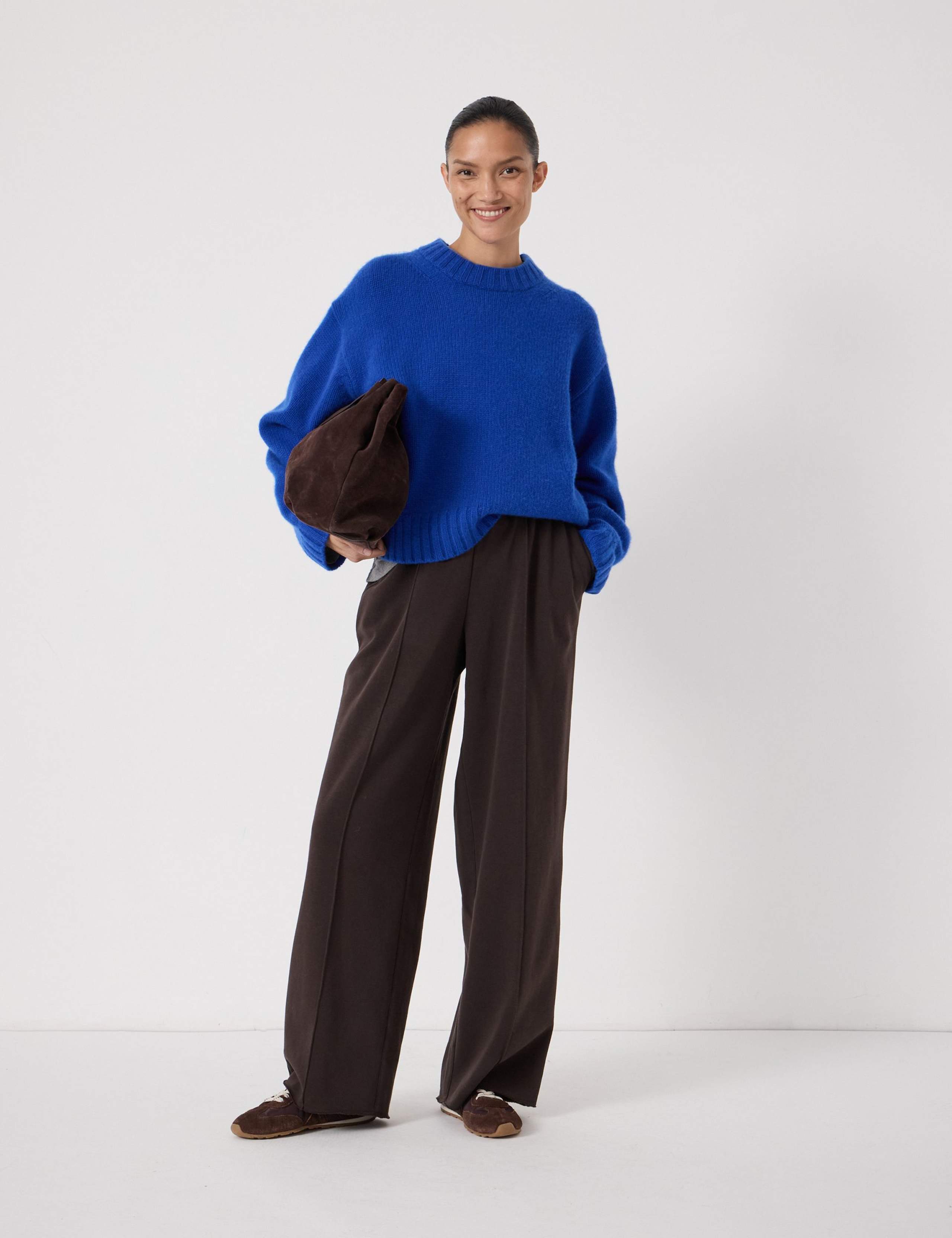 Cotton Rich Pintuck Straight Leg Joggers 1 of 5