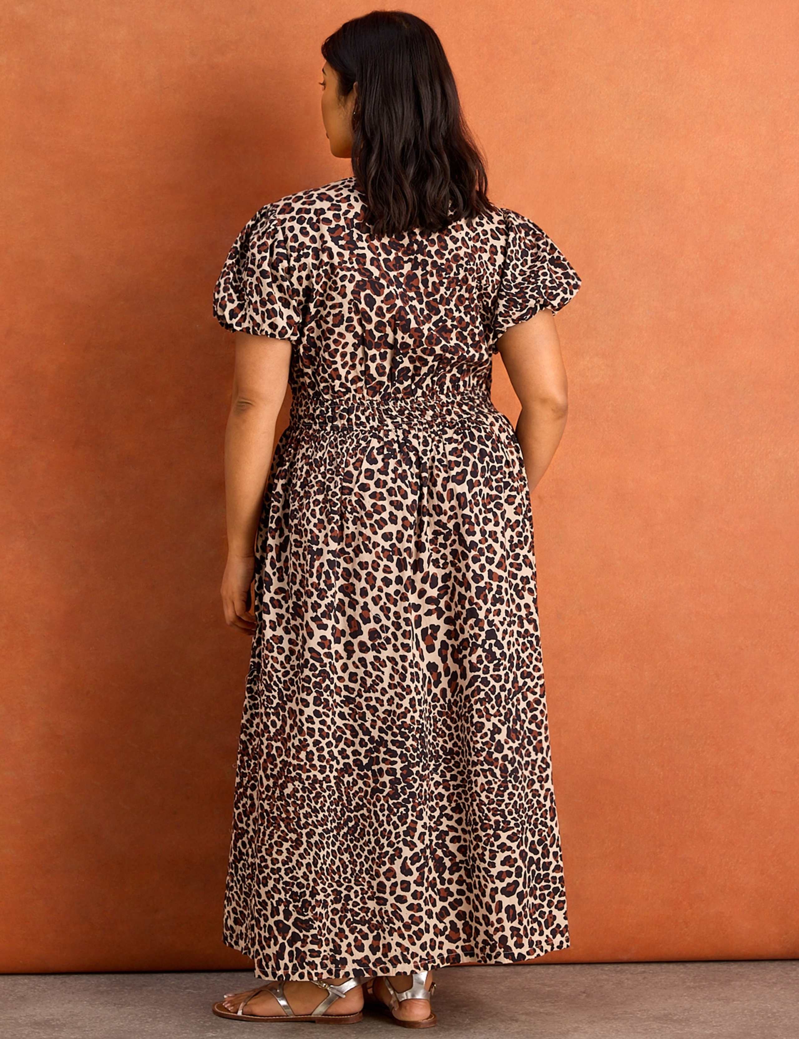 Pure Cotton Animal Print Midaxi Dress 2 of 6