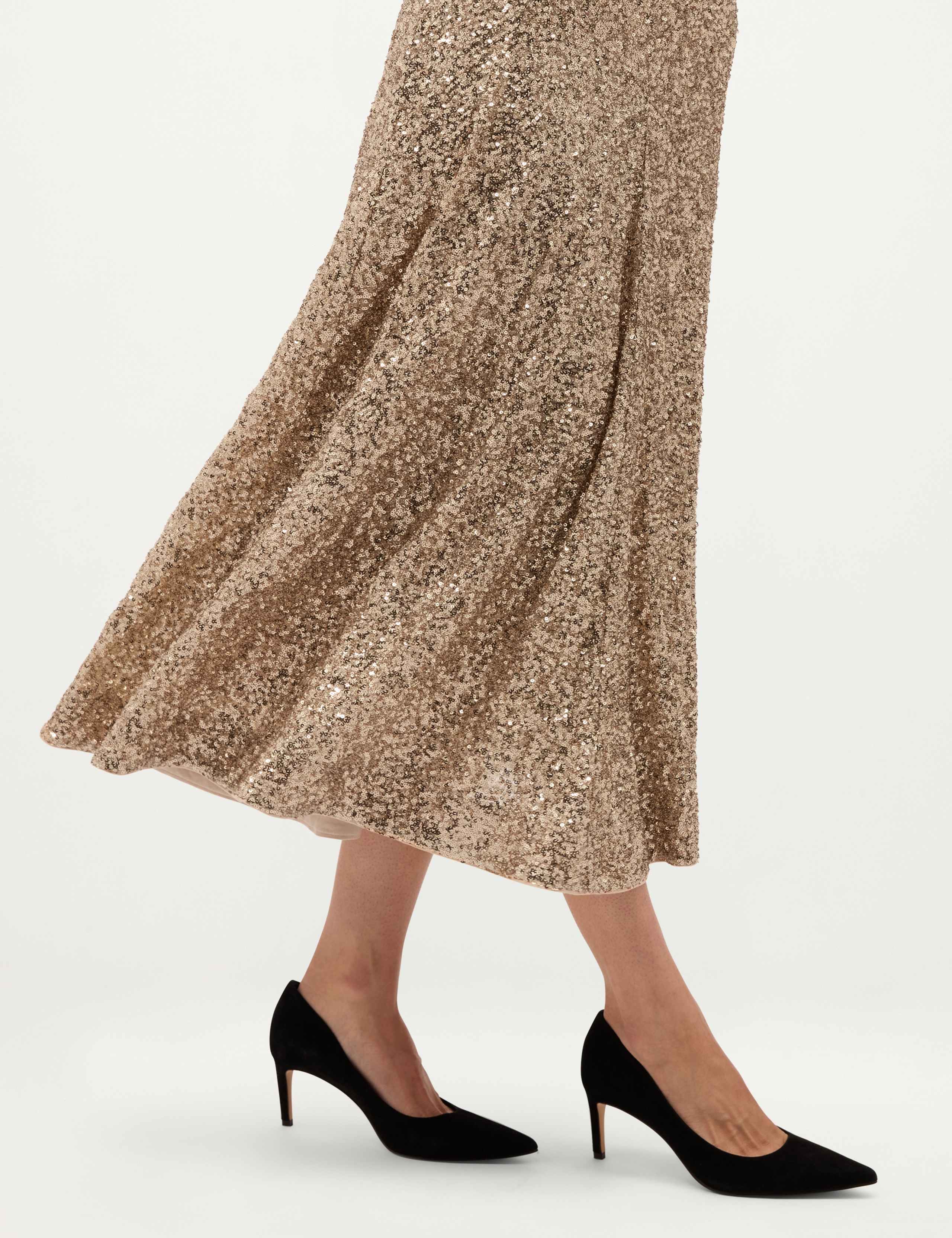 Sequin Crew Neck Midi Dress 3 of 8