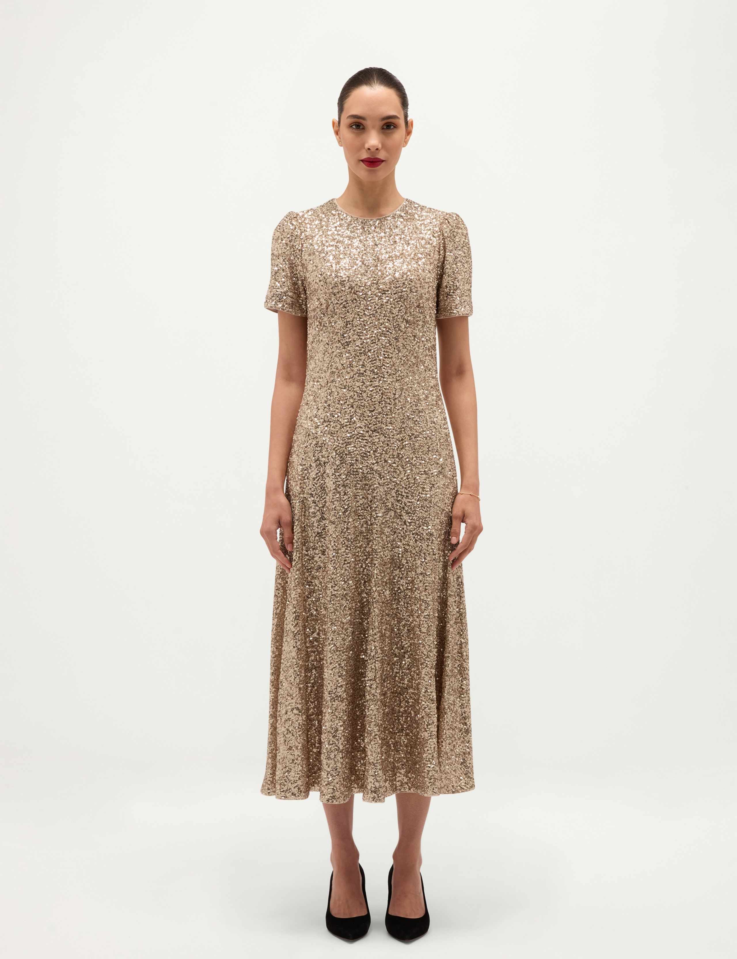 Sequin Crew Neck Midi Dress 5 of 8