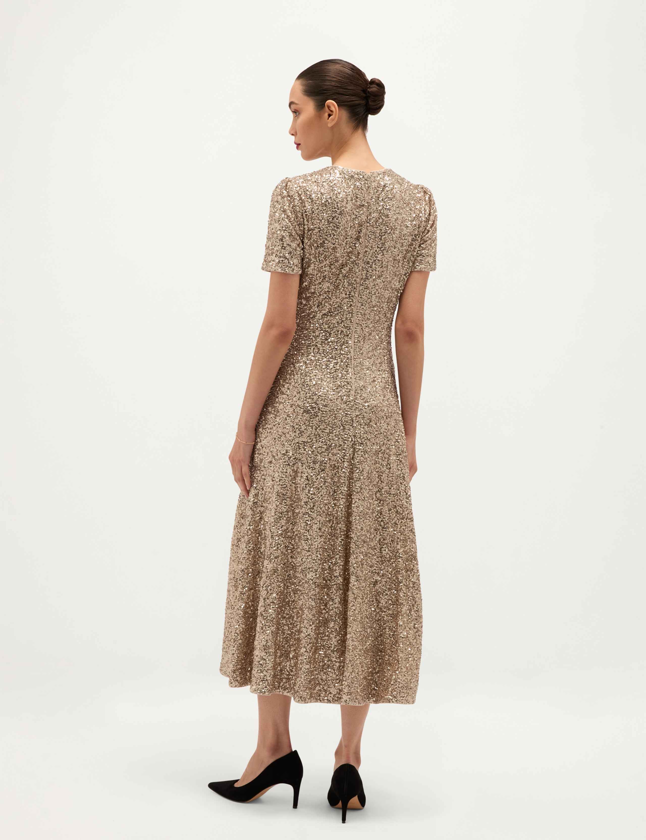 Sequin Crew Neck Midi Dress 8 of 8