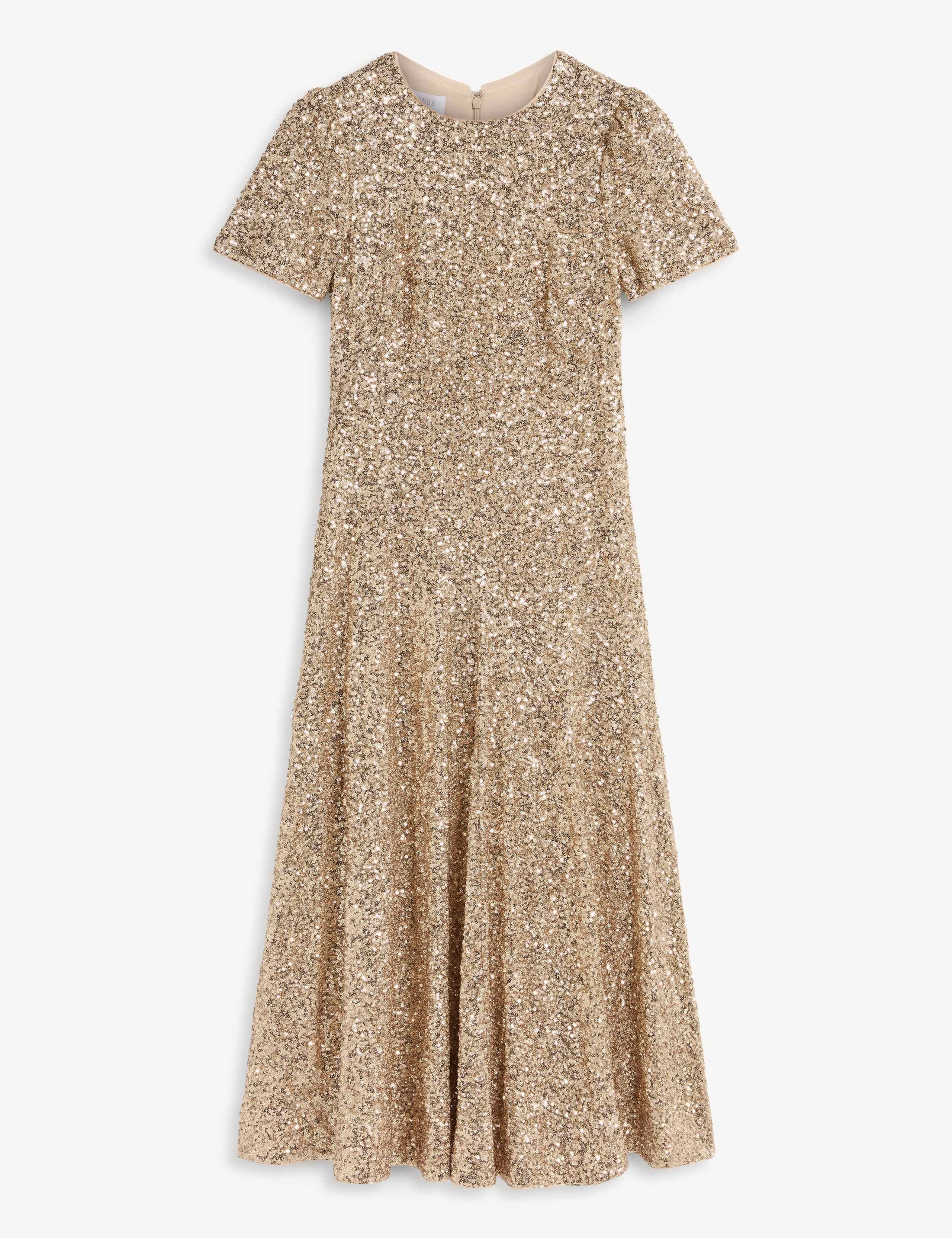 Sequin Crew Neck Midi Dress 2 of 8