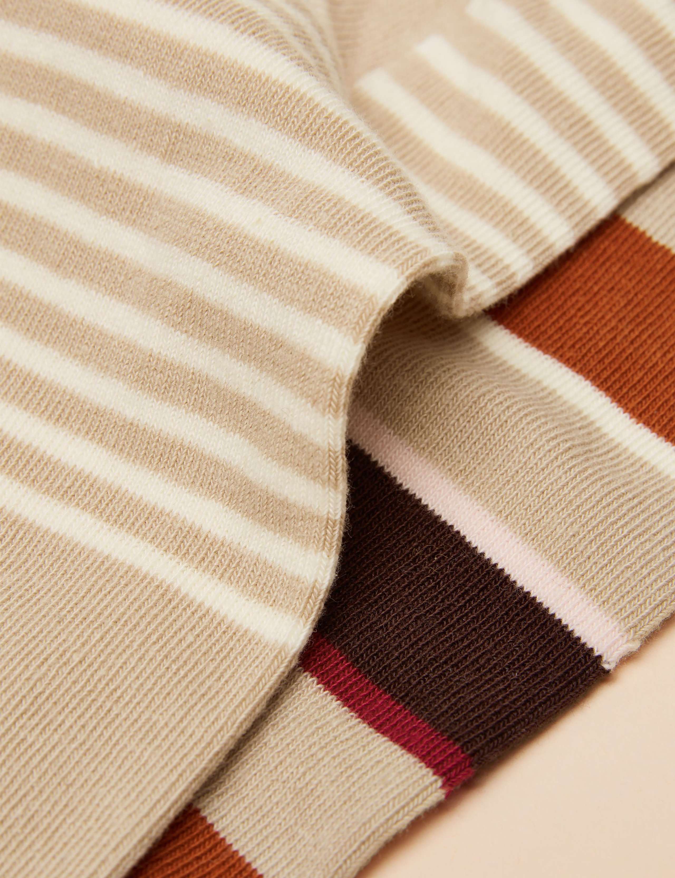 2pk Cotton Rich Patterned Ankle High Socks 3 of 3