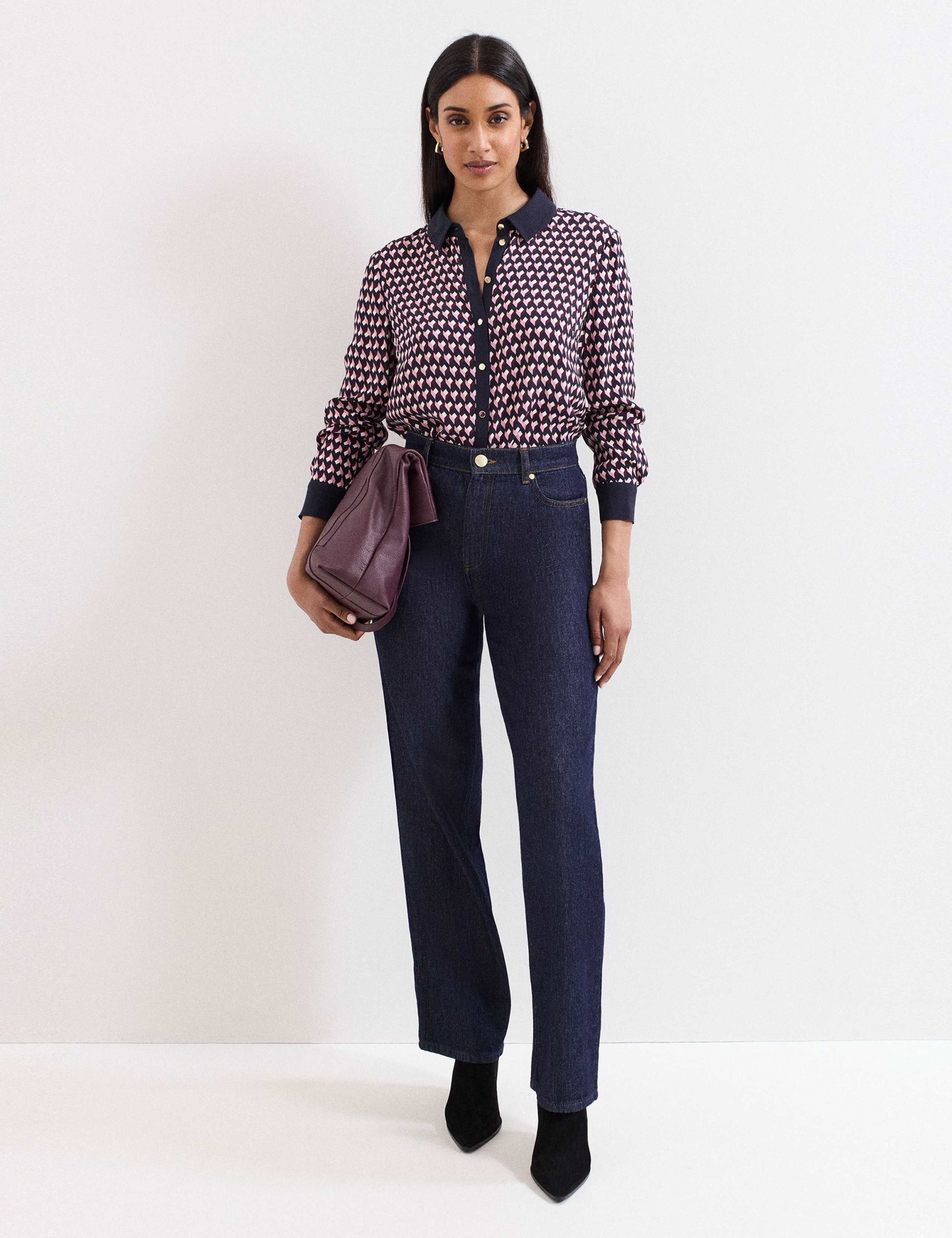 Geometric Collared Button Through Shirt 3 of 8