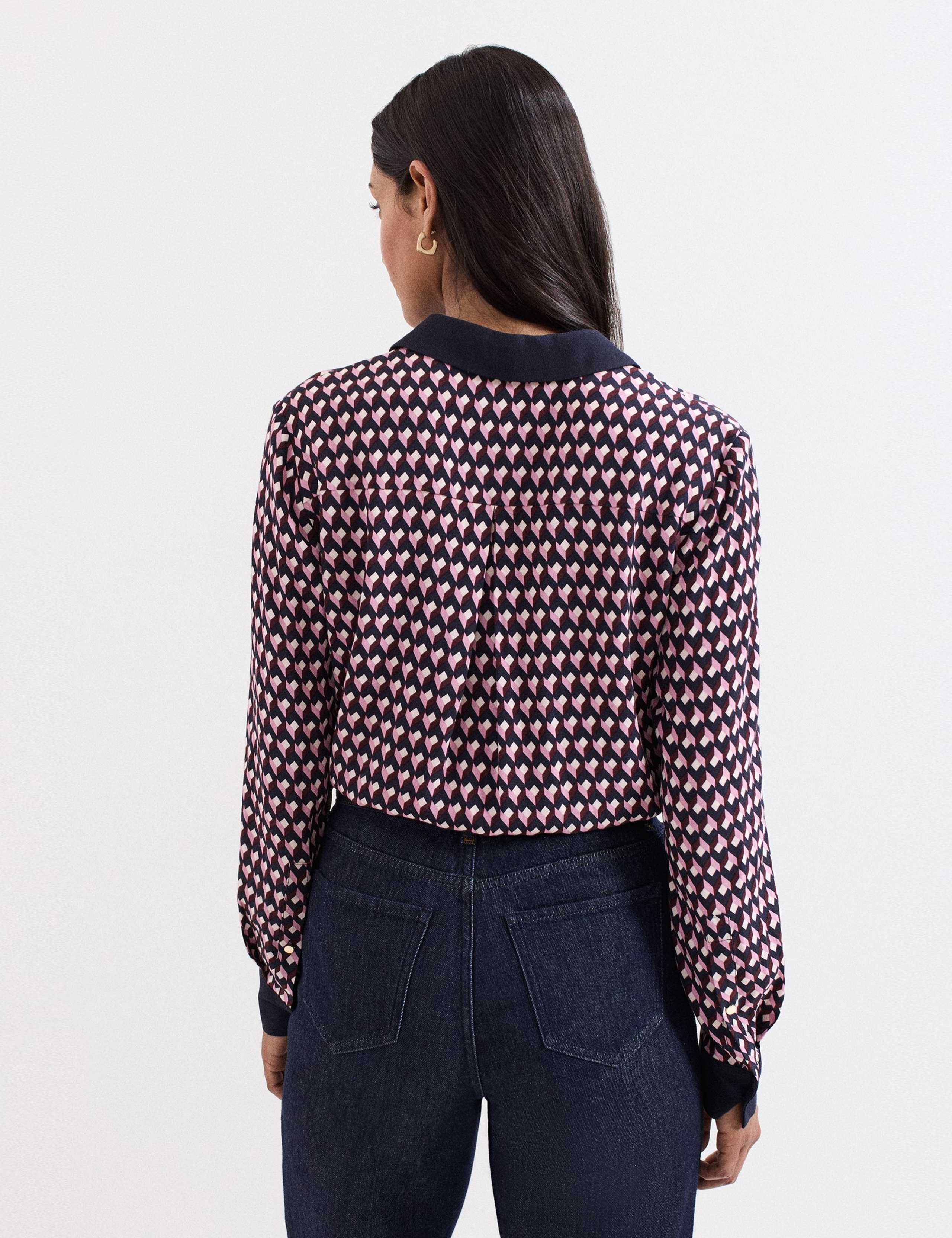 Geometric Collared Button Through Shirt 5 of 8