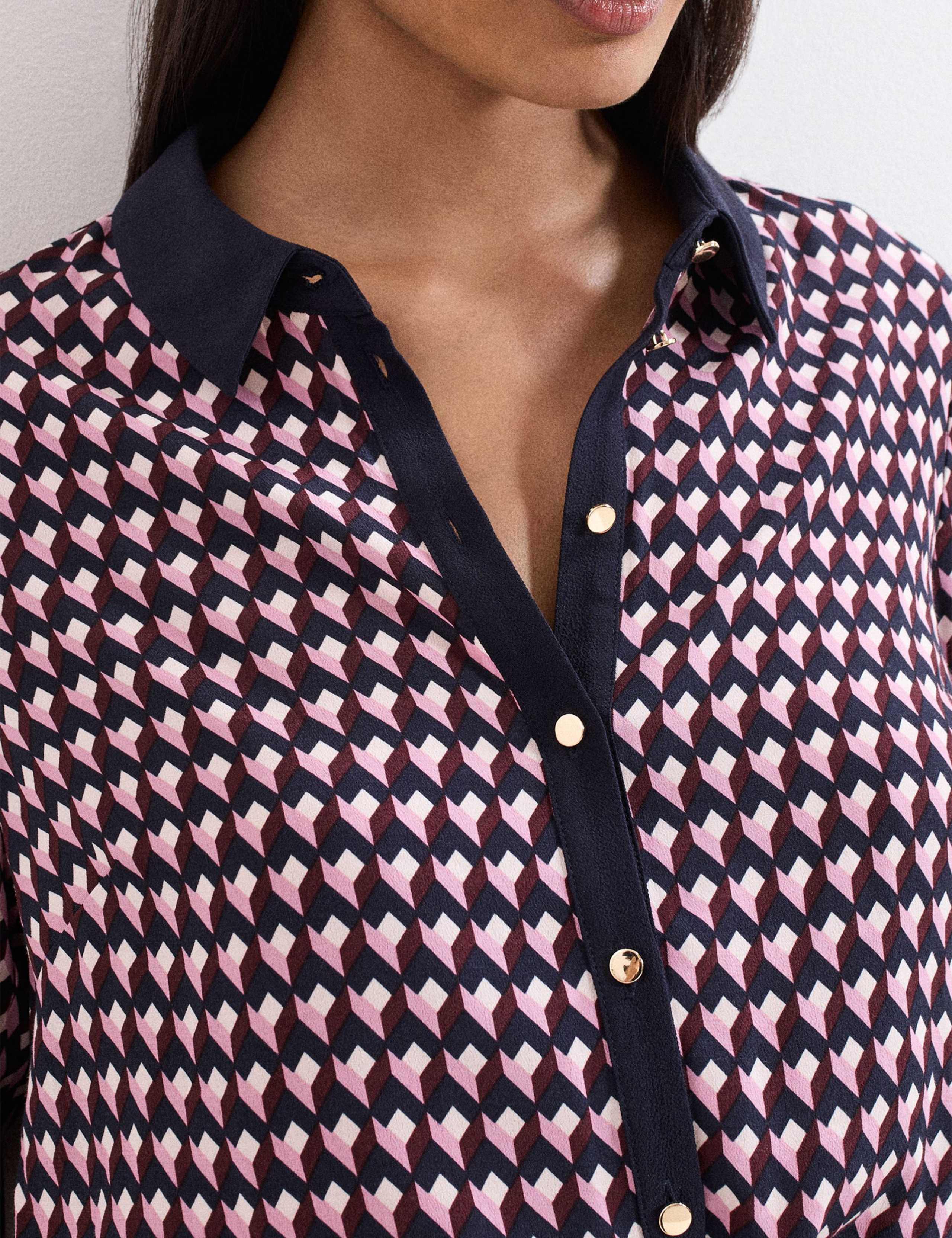 Geometric Collared Button Through Shirt 7 of 8