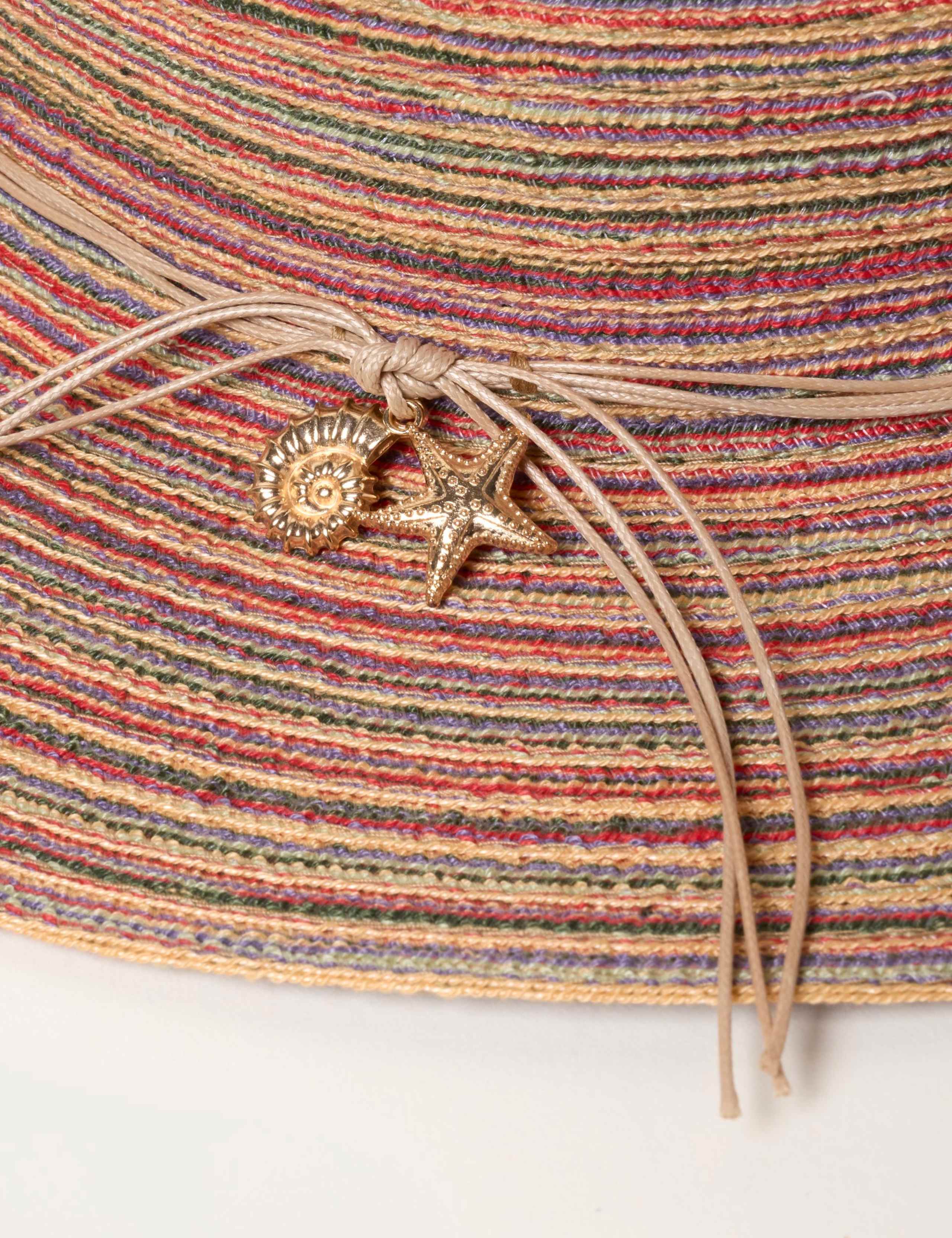 Striped Charm Detail Fedora Hat 2 of 2