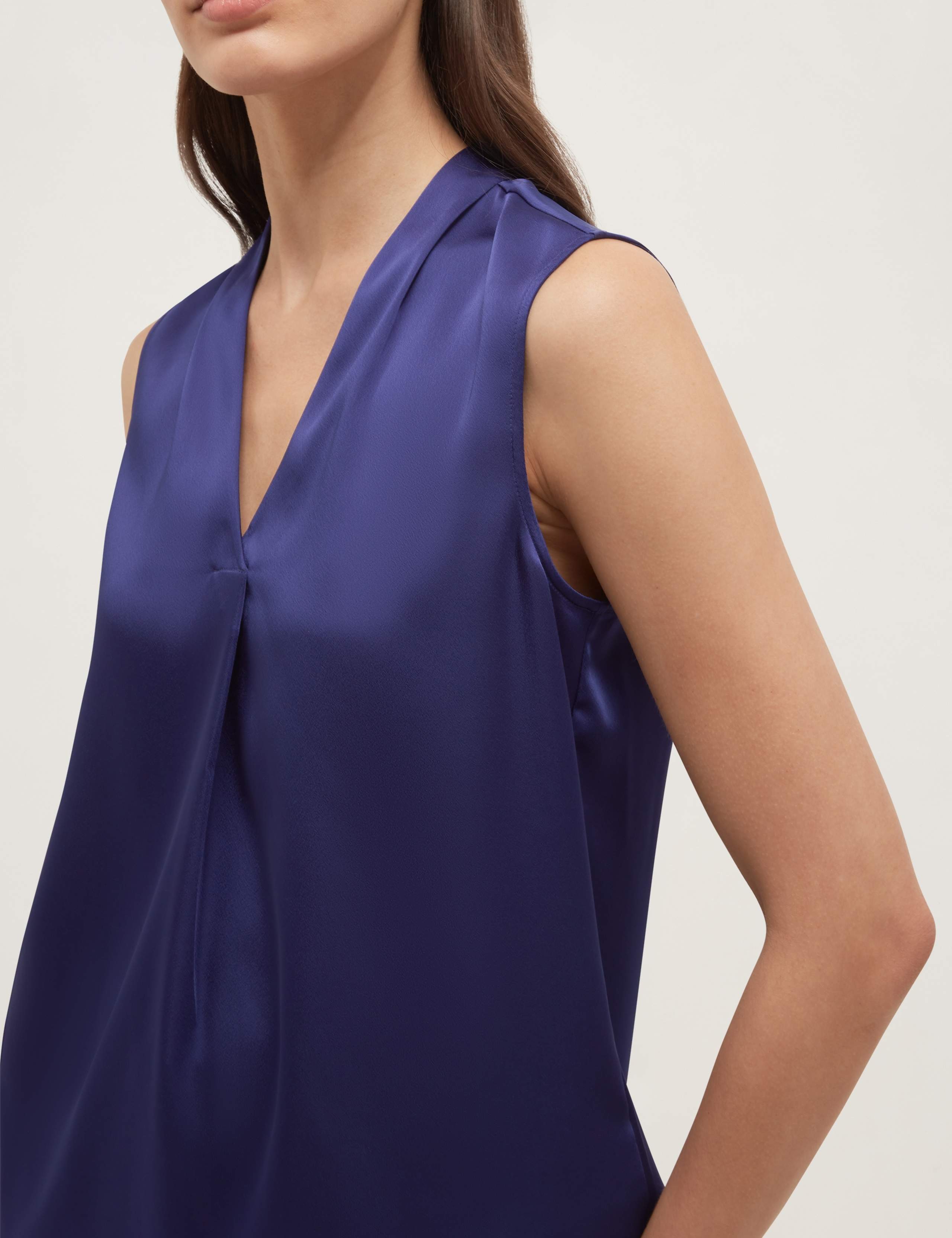 Satin V-Neck Pleat Detail Blouse 5 of 5