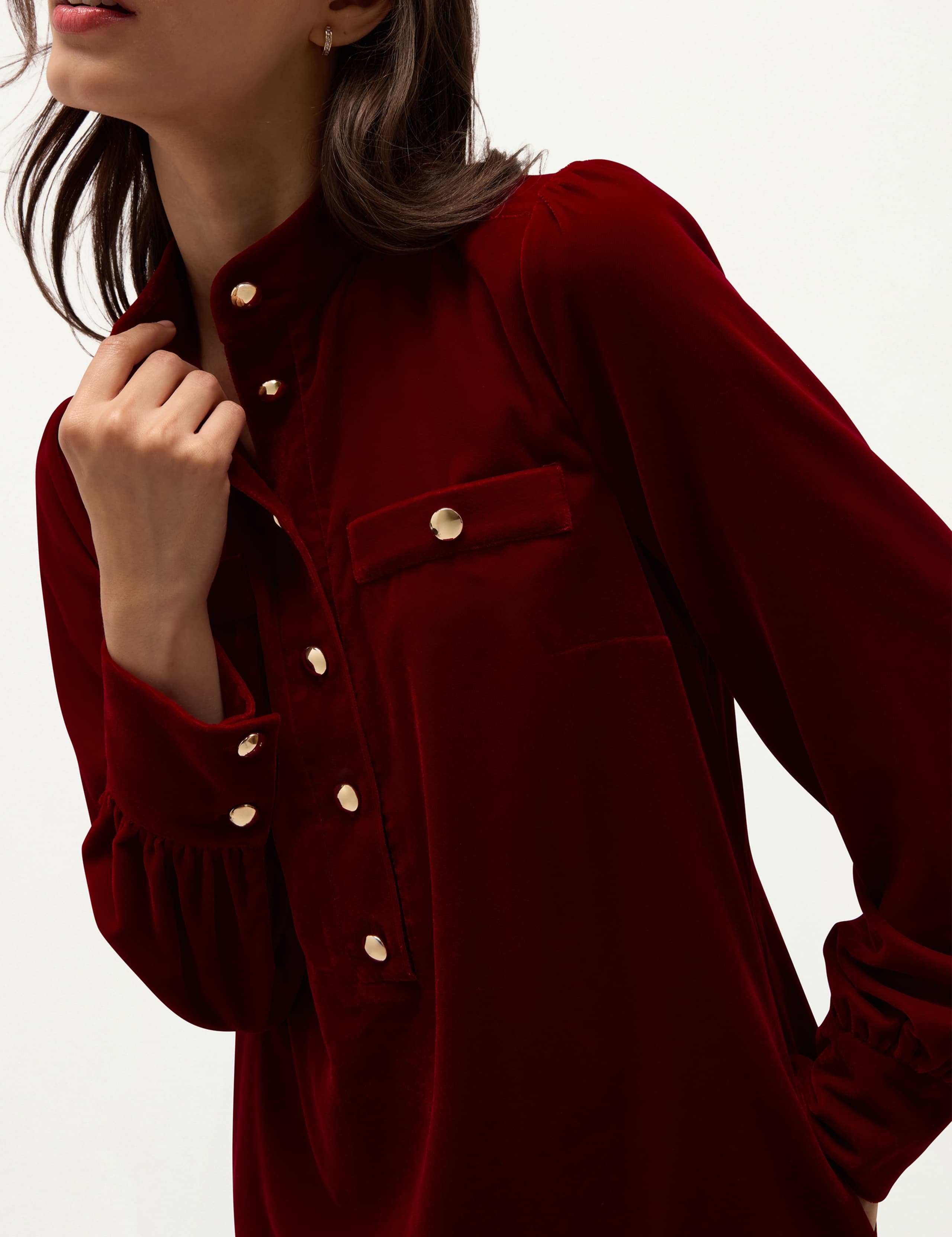 Velvet Crew Neck Mini Shift Dress 6 of 6