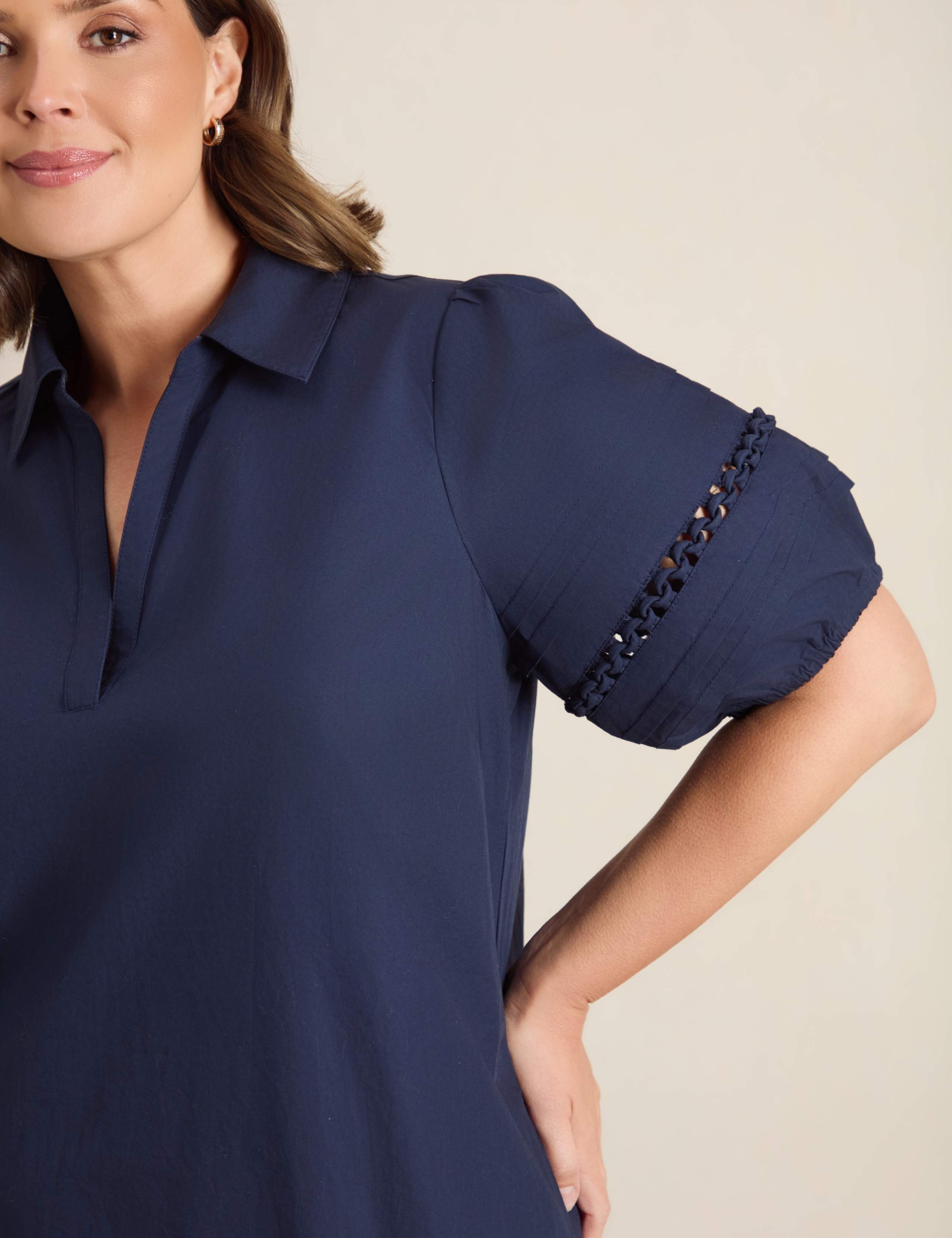 Pure Cotton Puff Sleeve Midaxi Tea Dress 3 of 5
