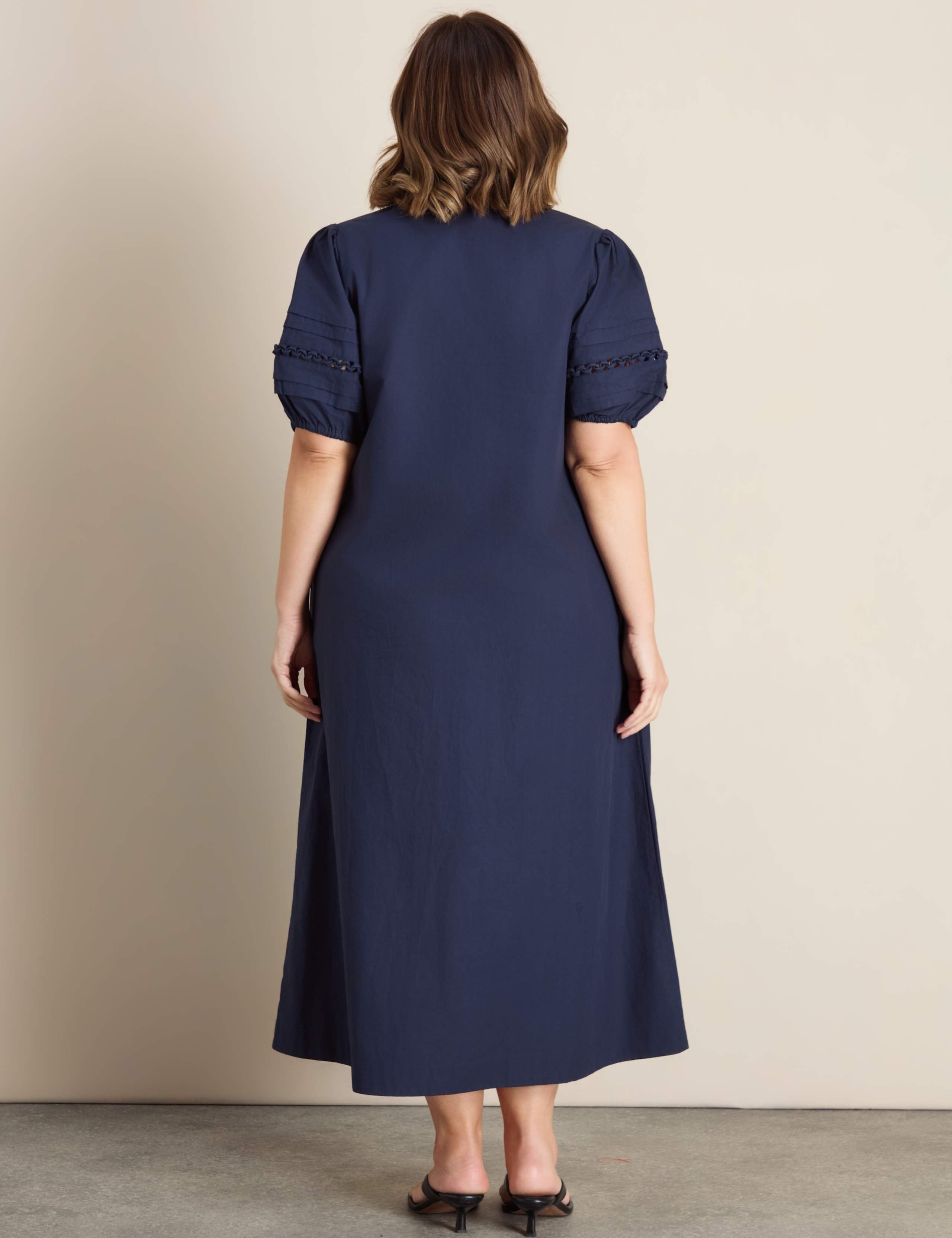 Pure Cotton Puff Sleeve Midaxi Tea Dress 5 of 5