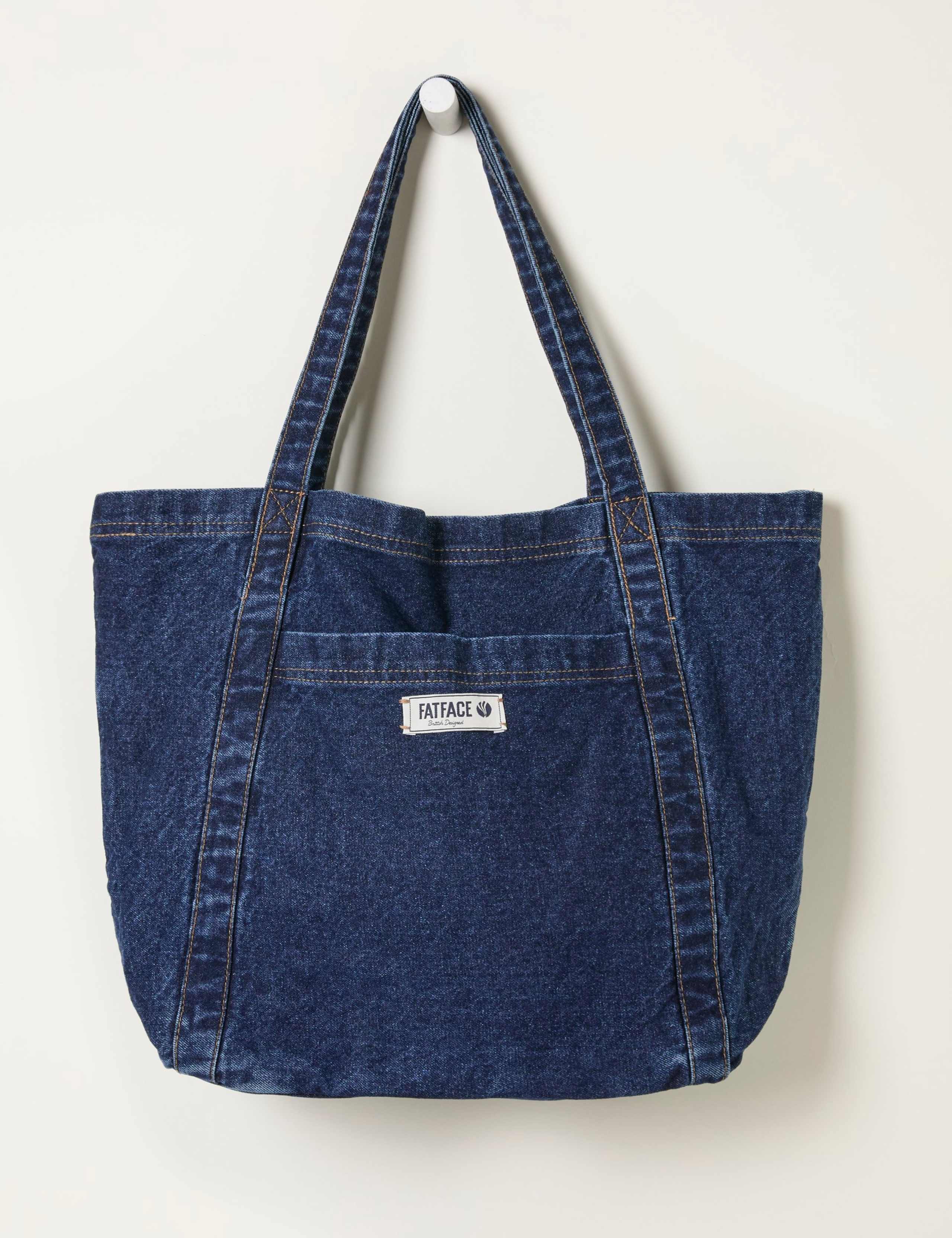 Pure Cotton Denim Pocket Tote Bag 1 of 4