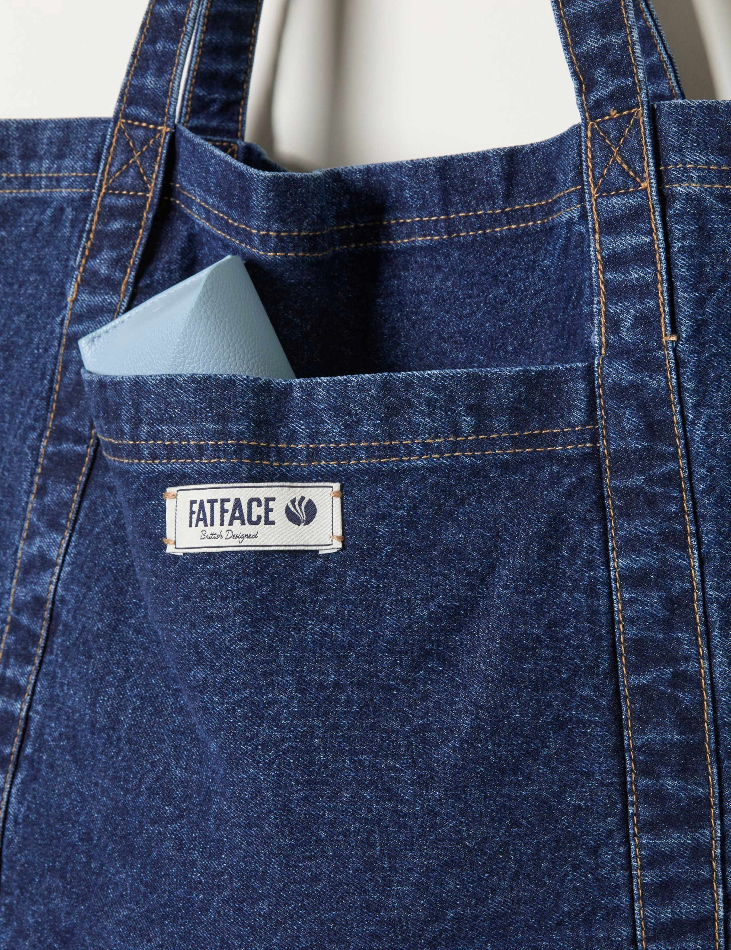 Pure Cotton Denim Pocket Tote Bag 4 of 4