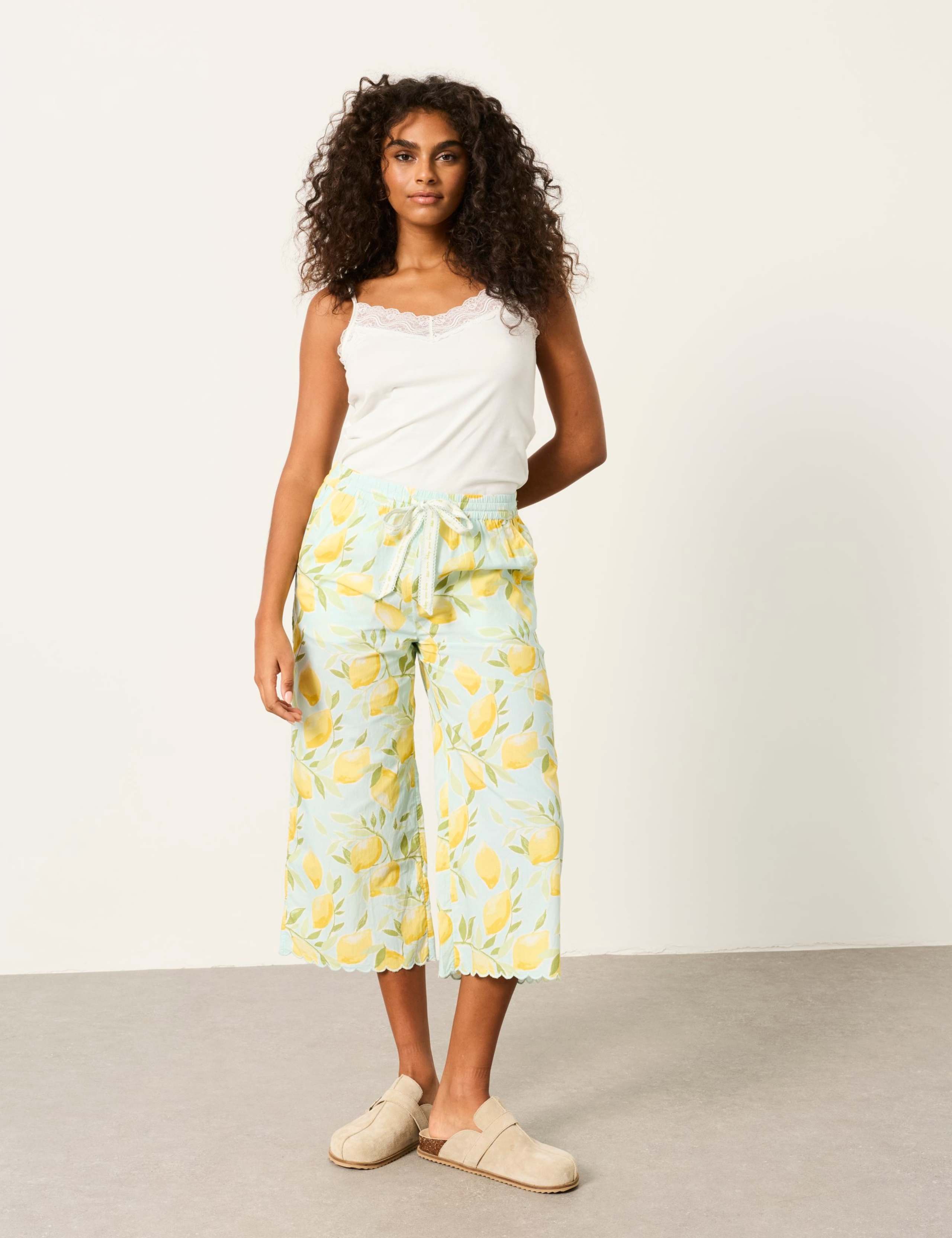 Pure Cotton Lemon Print Pyjama Bottoms 4 of 6