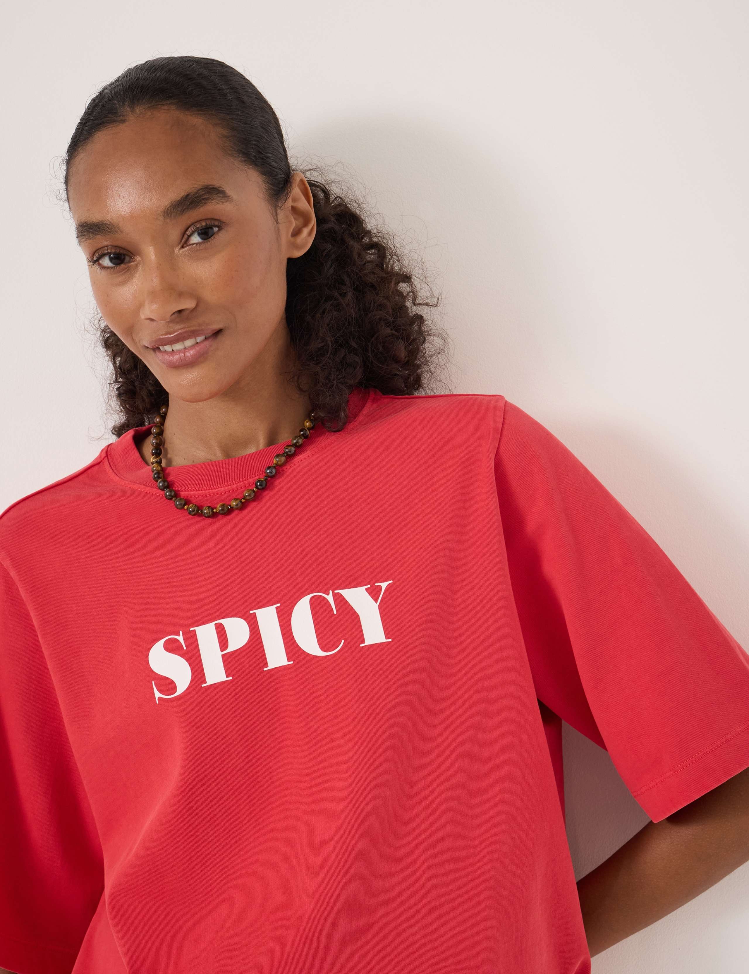 Pure Cotton Spicy Graphic Boxy T-Shirt 4 of 5