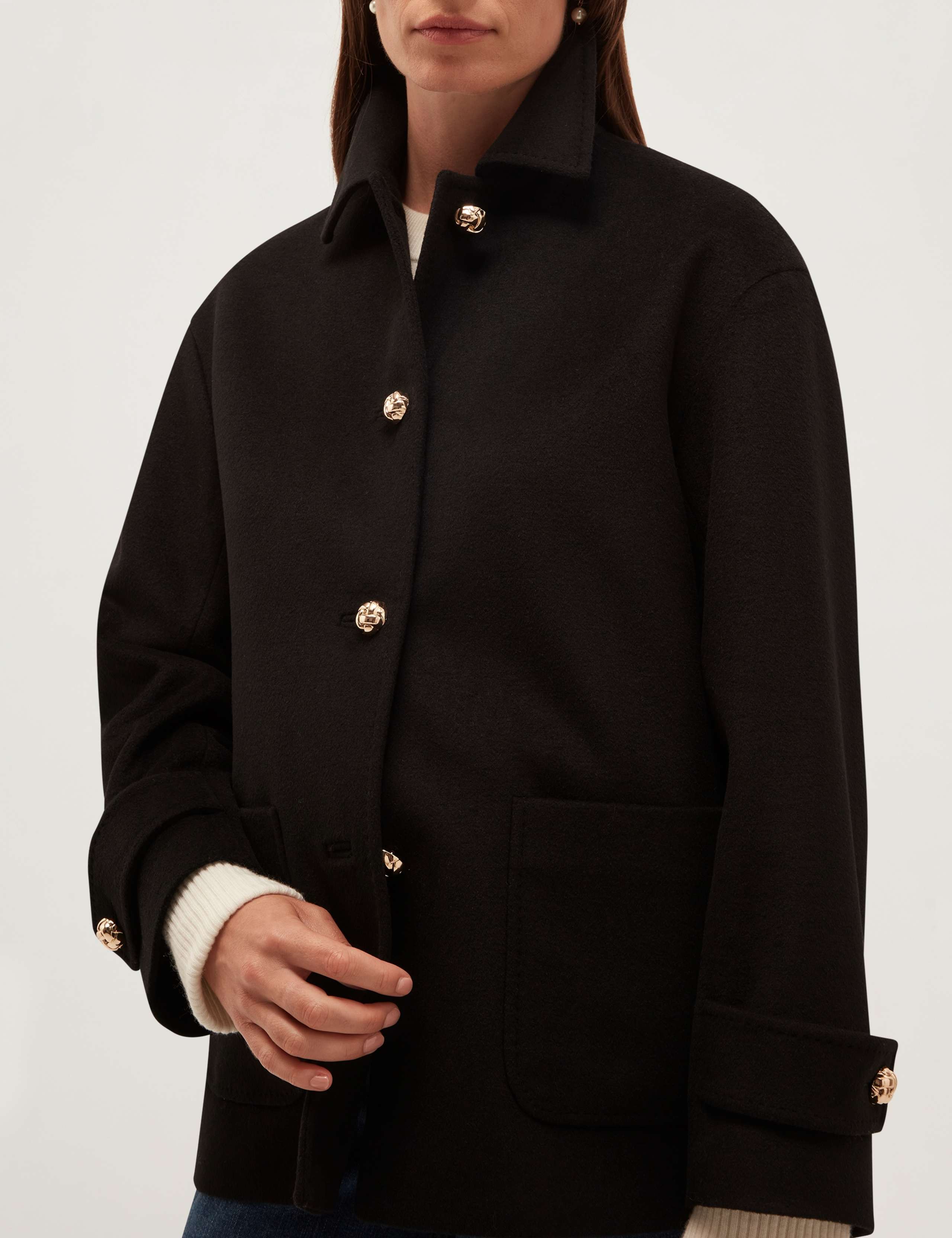 Wool Rich Collared Short Car Coat 6 of 6