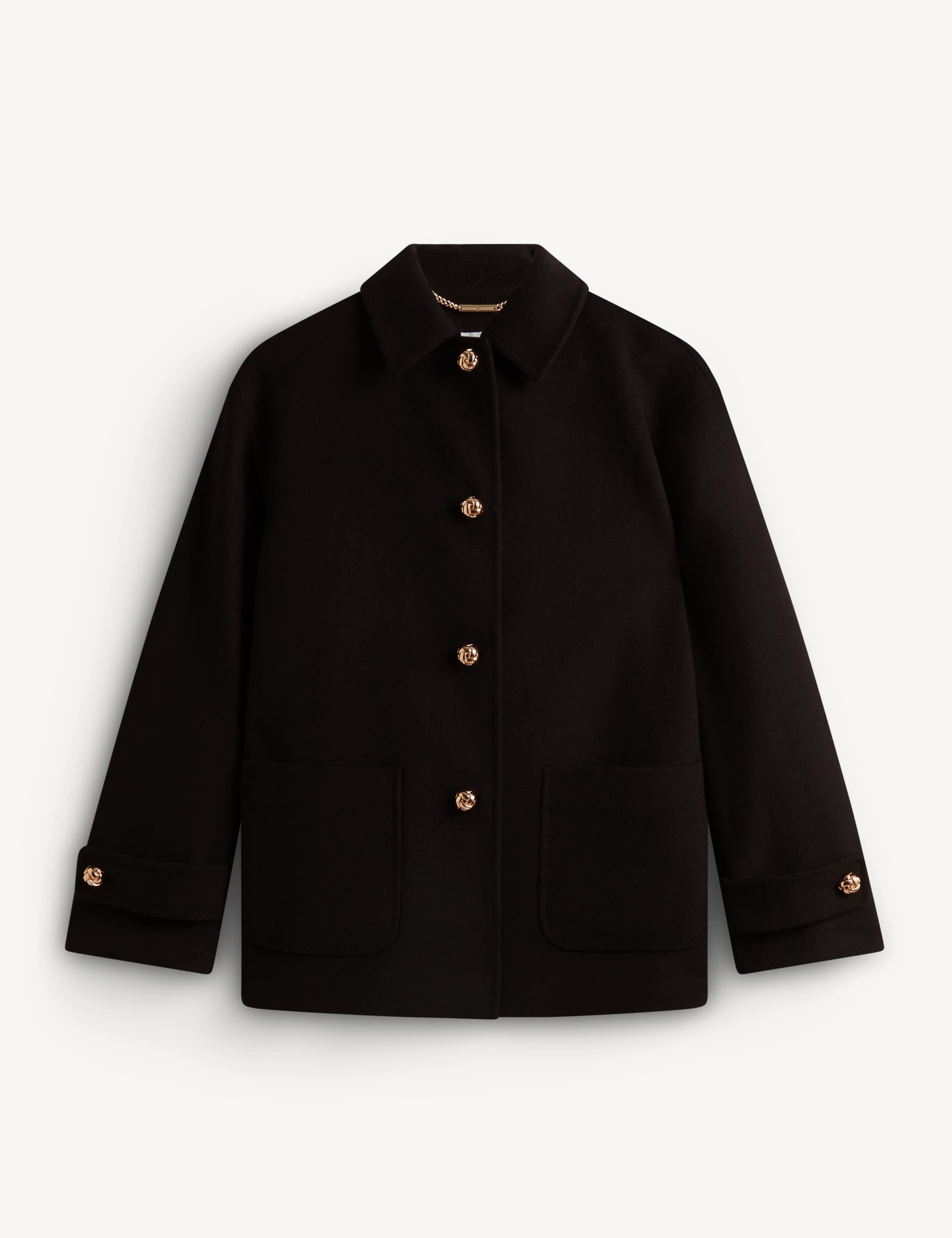 Wool Rich Collared Short Car Coat 2 of 6