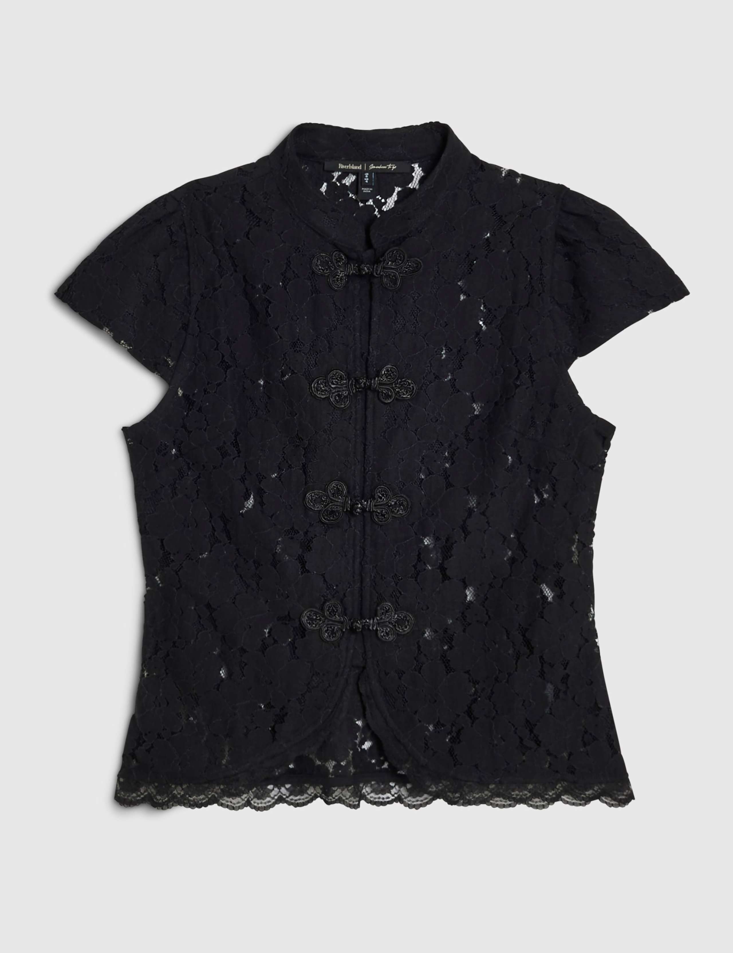 Lace Cap Sleeve Top 2 of 6