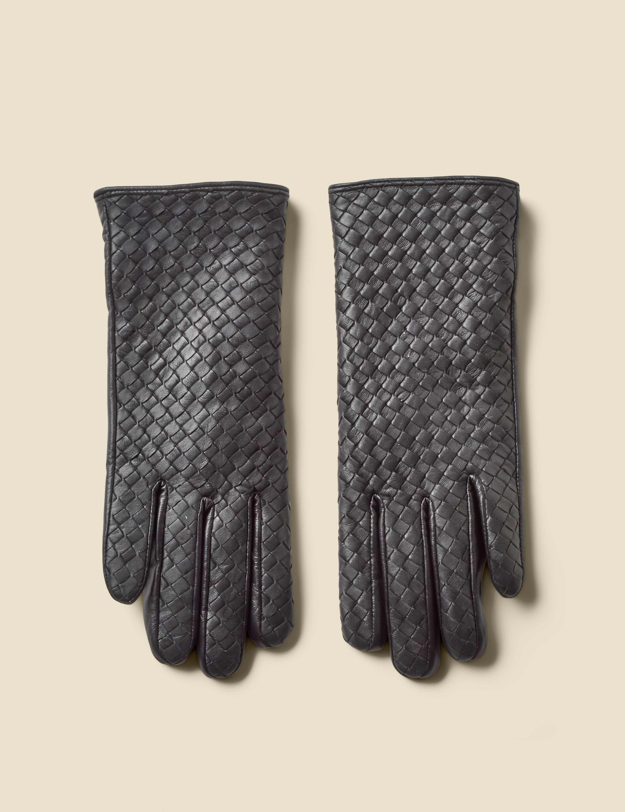 Leather Woven Gloves 1 of 2