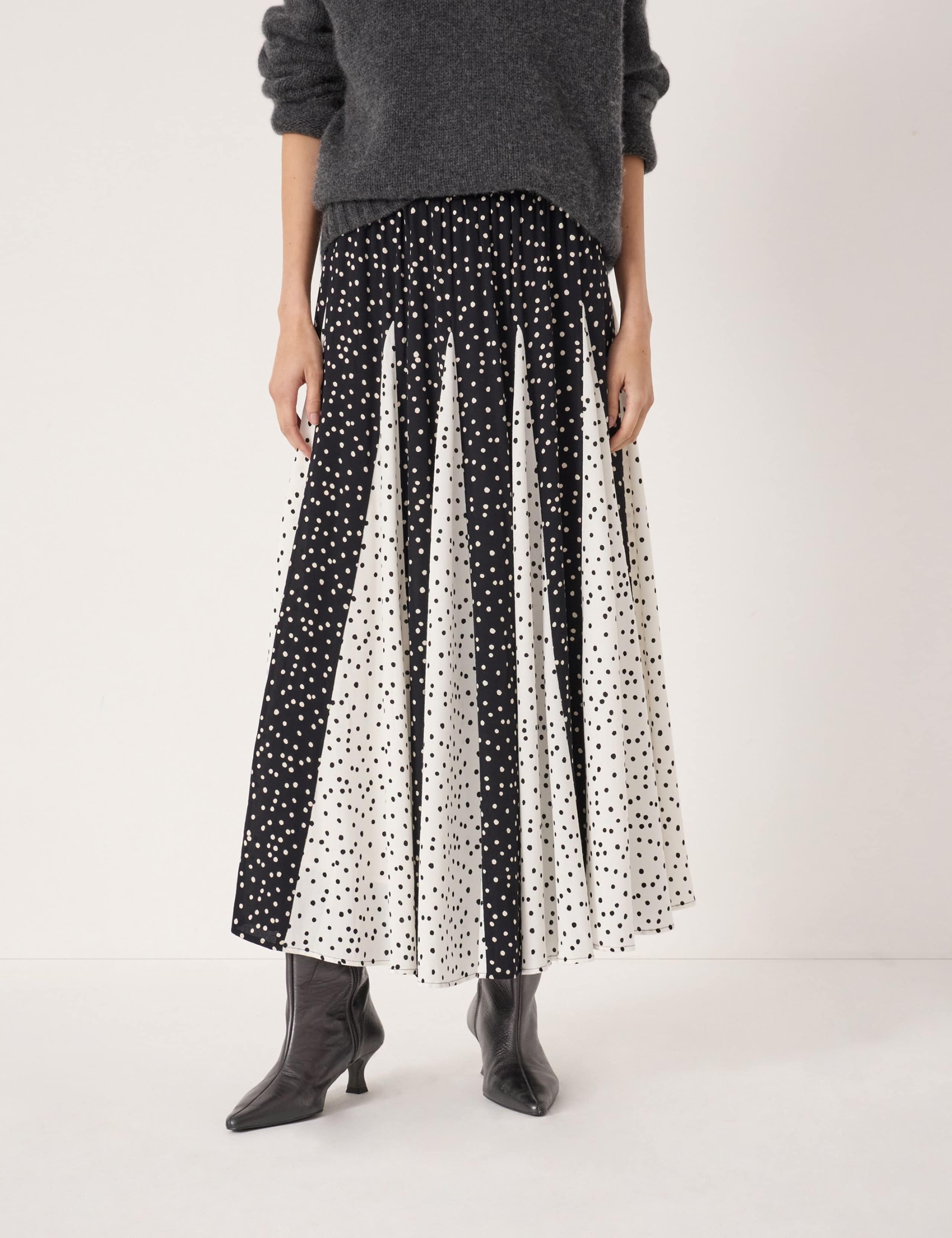 Polka Dot Pleated Midaxi Skirt 3 of 5