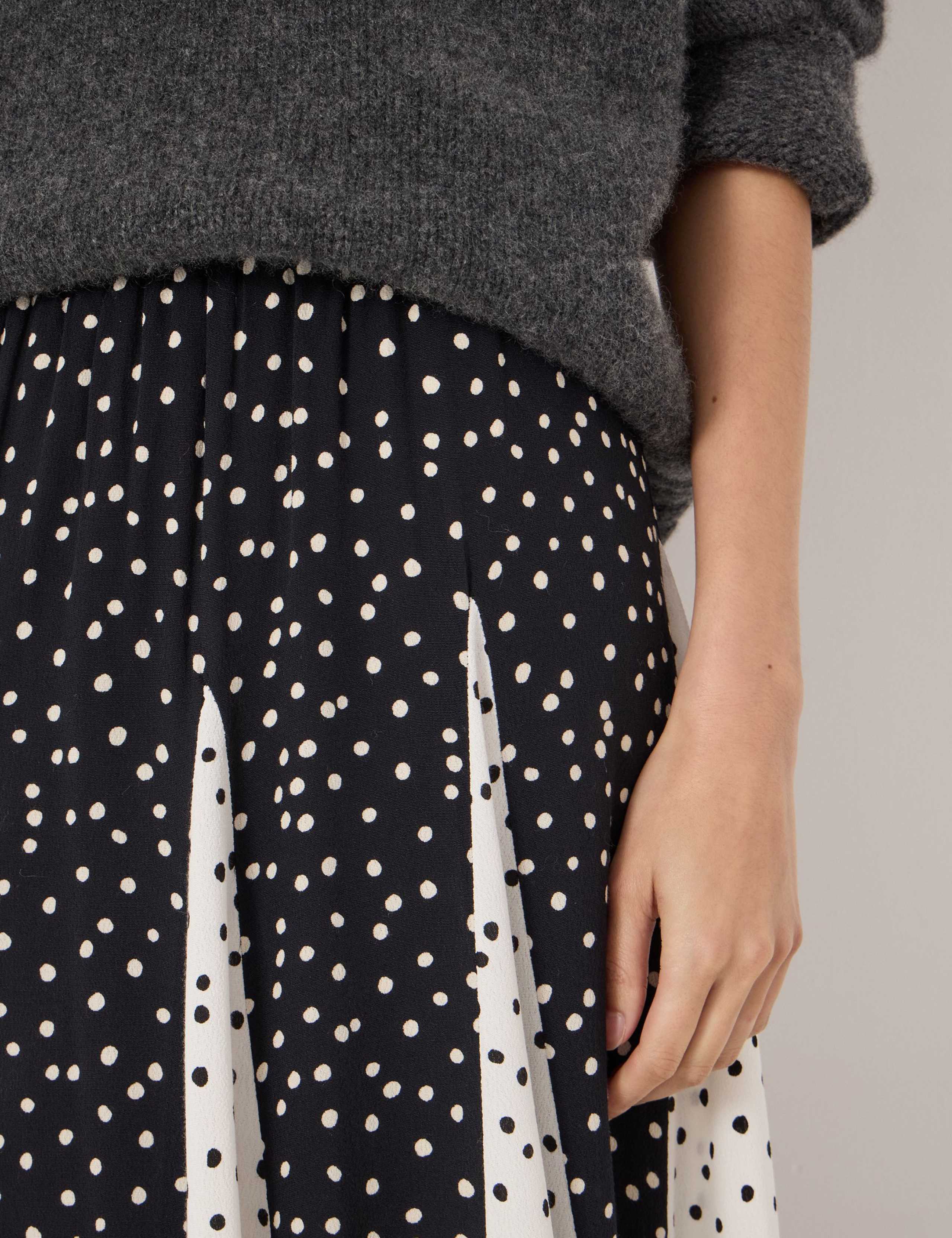 Polka Dot Pleated Midaxi Skirt 5 of 5